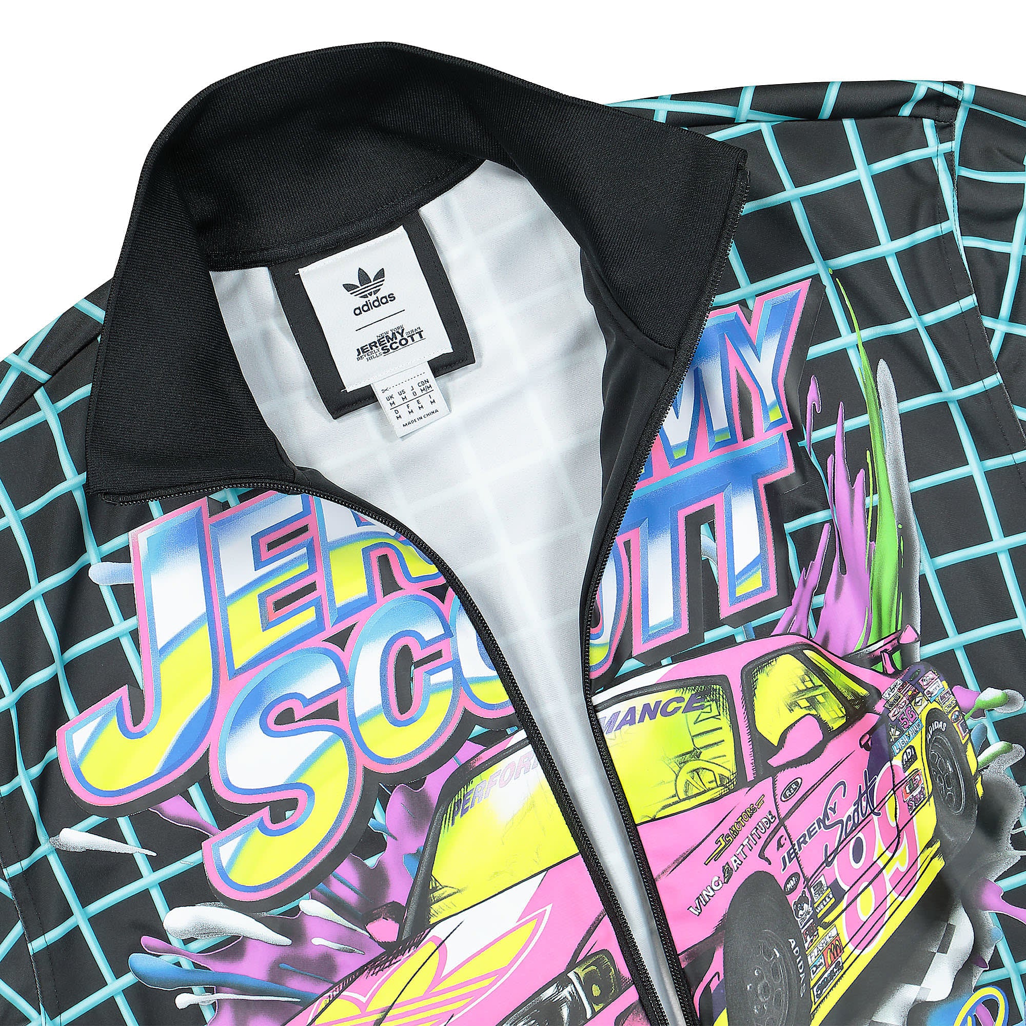 adidas Jeremy Scott x adidas Rally Track Top Black Track Jackets Close-up | Overkill