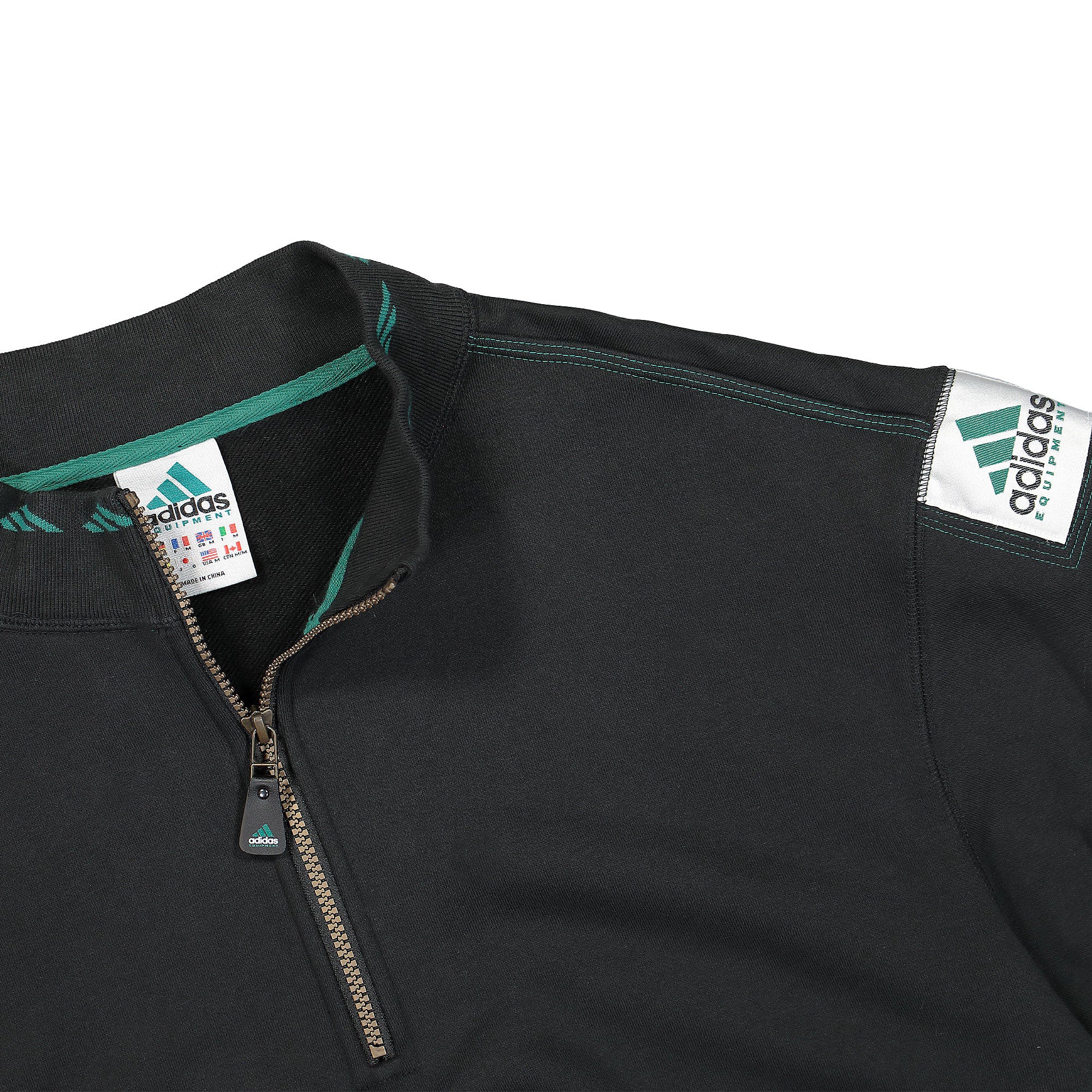 adidas consortium equipment quarter zip Black Sweatshirts Close-up | Overkill