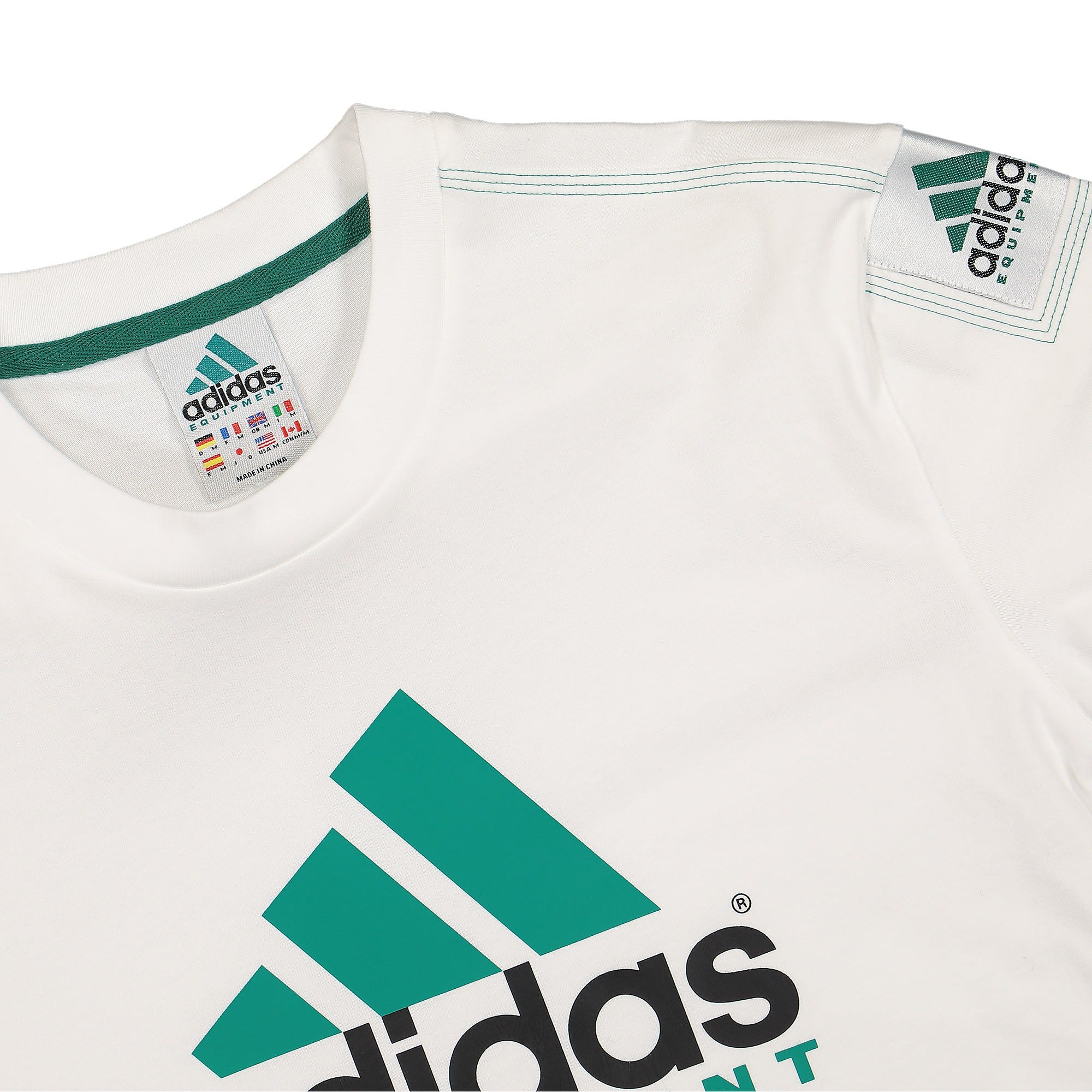 adidas Consortium Equipment Logo Tee White T-Shirts Close-up | Overkill