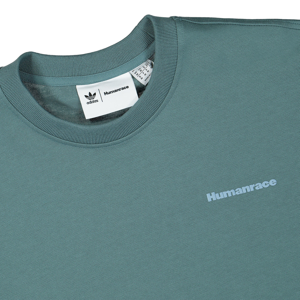 adidas Pharrell Williams x adidas Basics Tee Hazy Emerald T-Shirts Close-up | Overkill