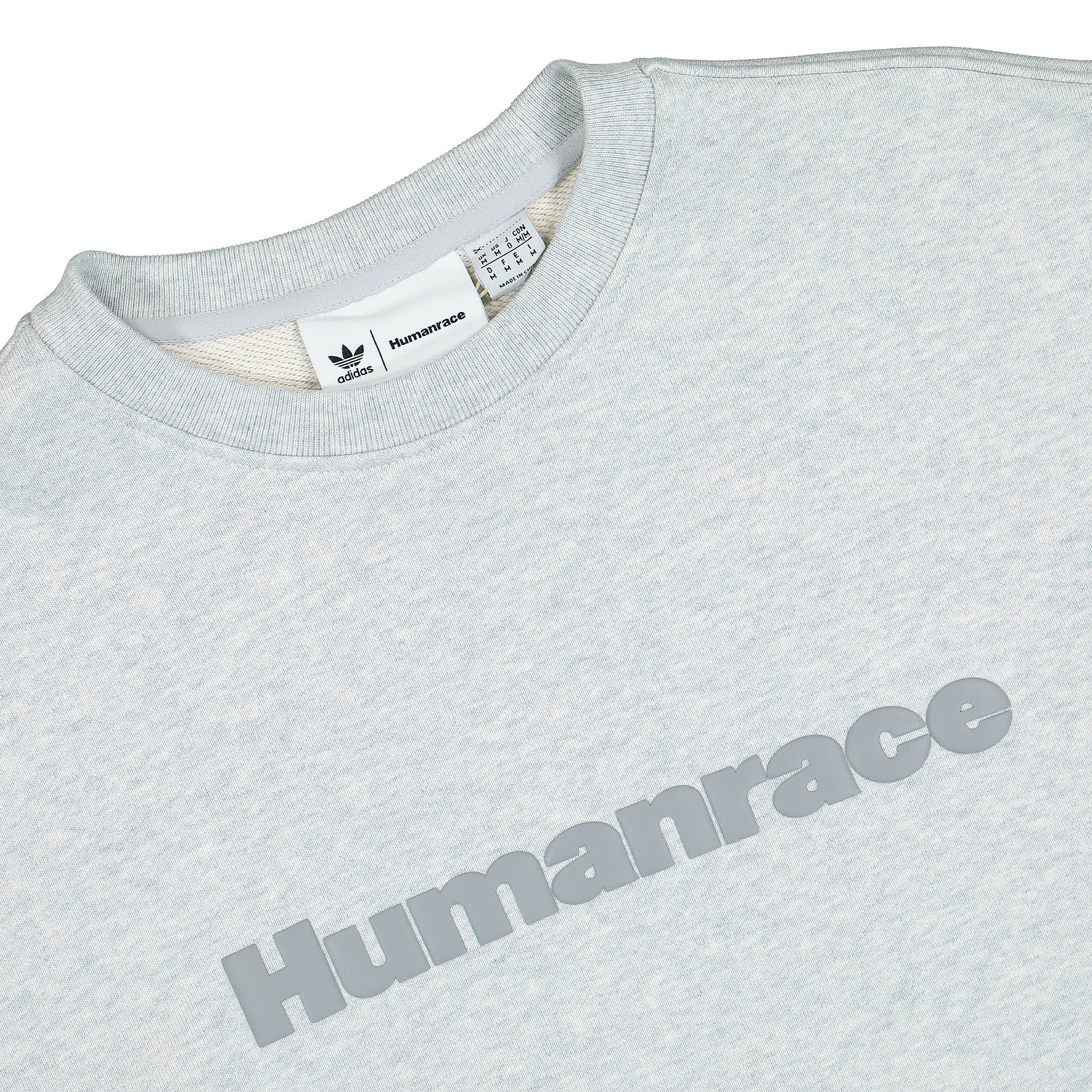 adidas Pharrell Williams x adidas Basics Sweatshirt Light Grey Heather Sweatshirts Close-up | Overkill