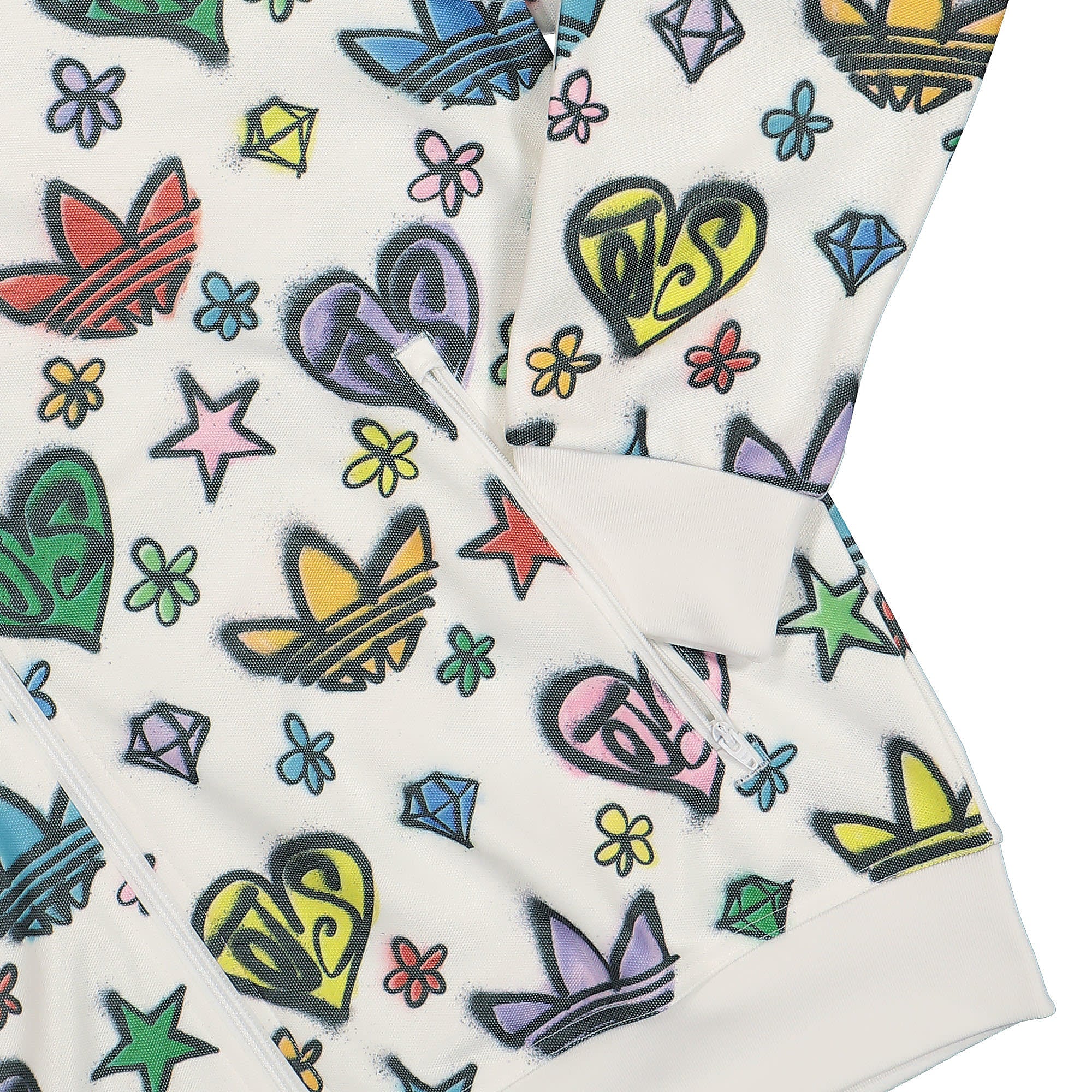 adidas Jeremy Scott x adidas Mono Fire Track Top White Track Jackets Detailfoto | Overkill