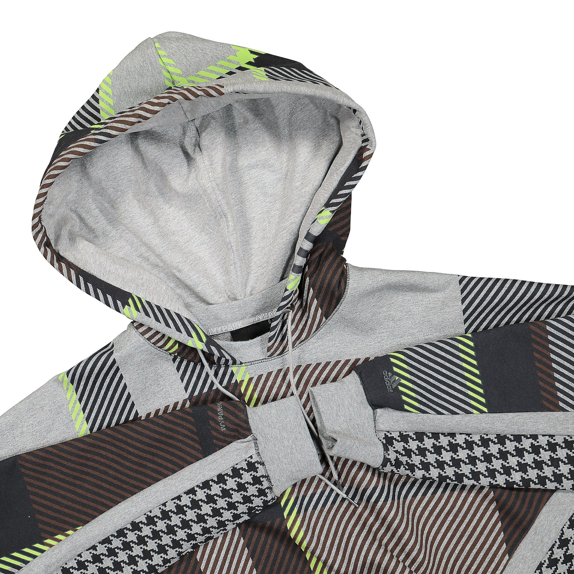 adidas Ivy Park x adidas Shrug Medium Grey Heather / Black / Brown Hoodies Close-up | Overkill