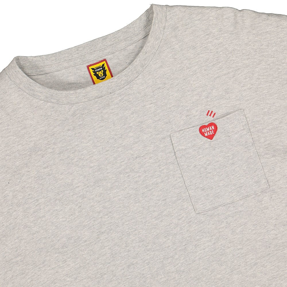 Human Made pocket long tee Grey T-Shirts Close-up | Overkill