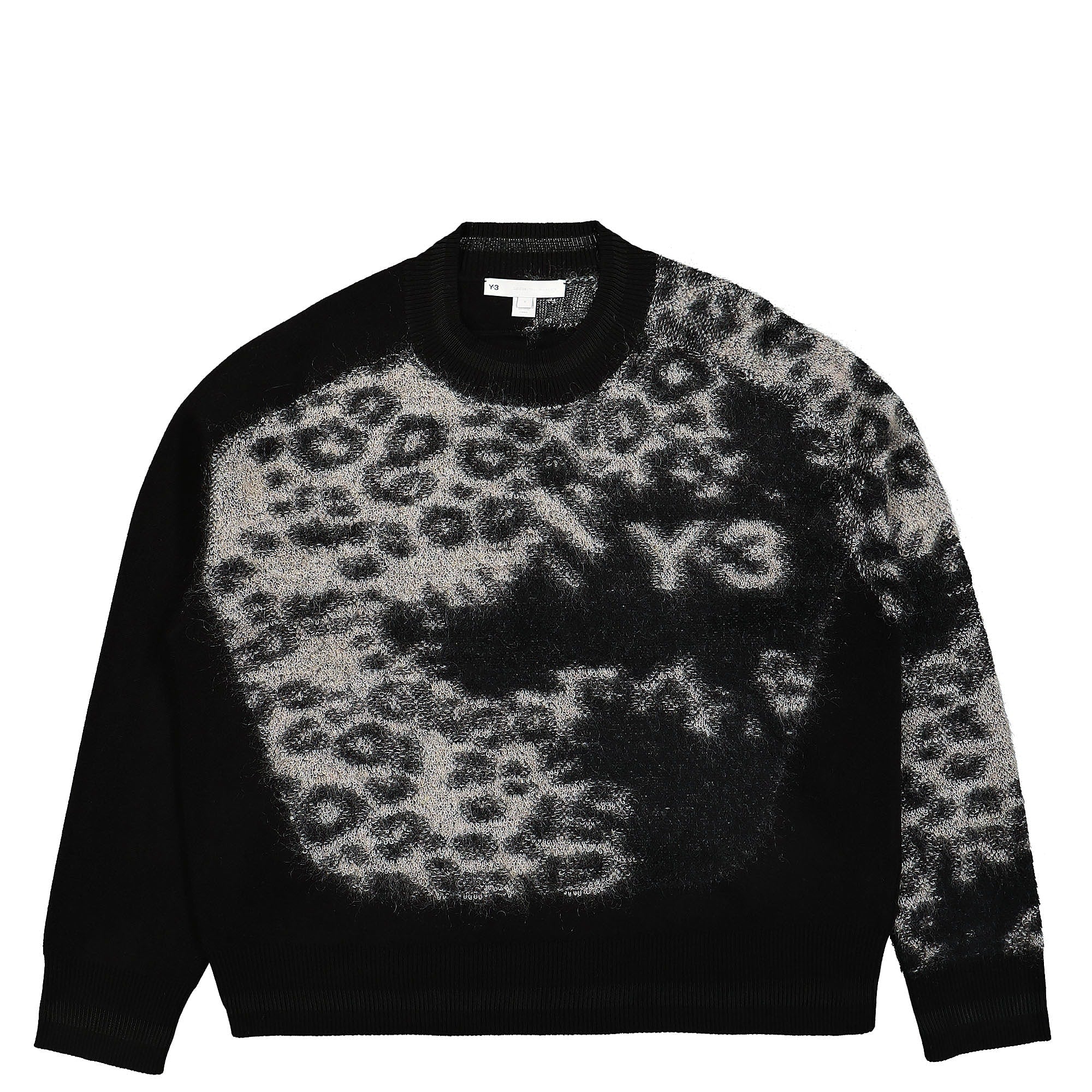 Y-3 U 3 Stripes Knit Crew Sweater Black / White Sweatshirts HN1977 | Overkill