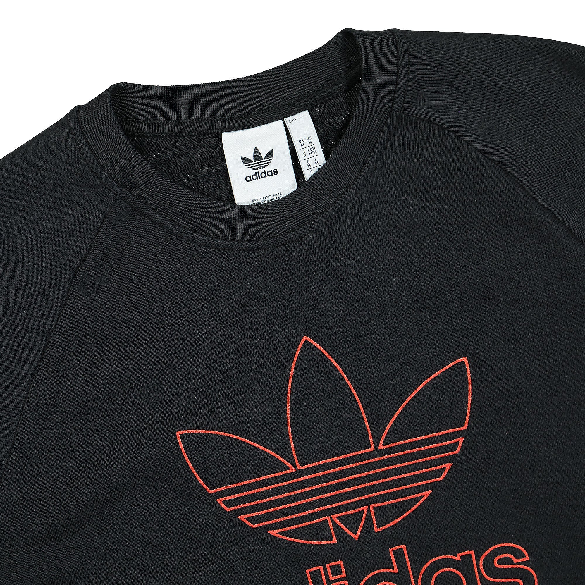 adidas Manchester United French Terry Crew Sweatshirt Black Sweatshirts Close-up | Overkill