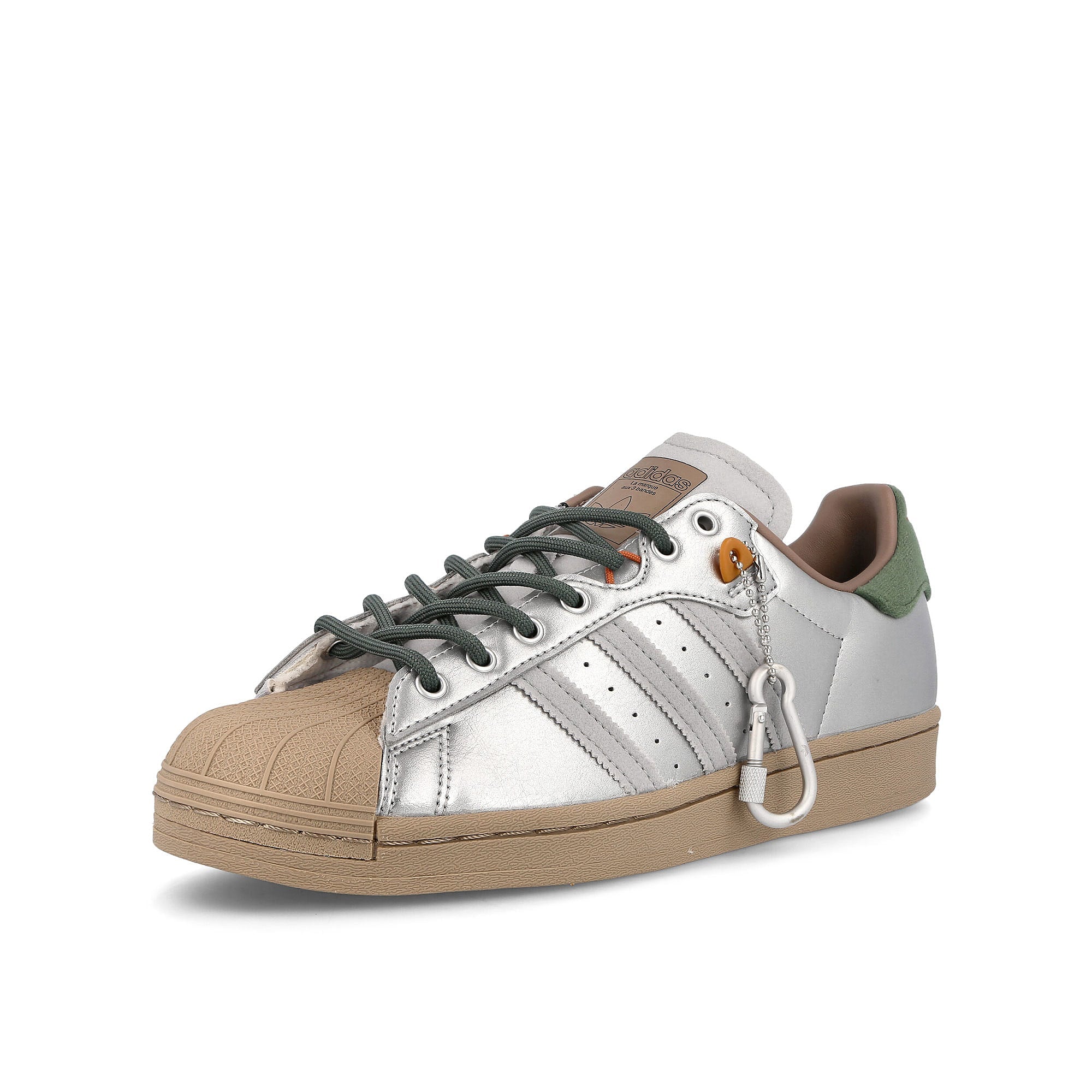 adidas superstar yanwai Matte Silver / Green Oxide / Tech Copper Sneakers Close Up | Overkill