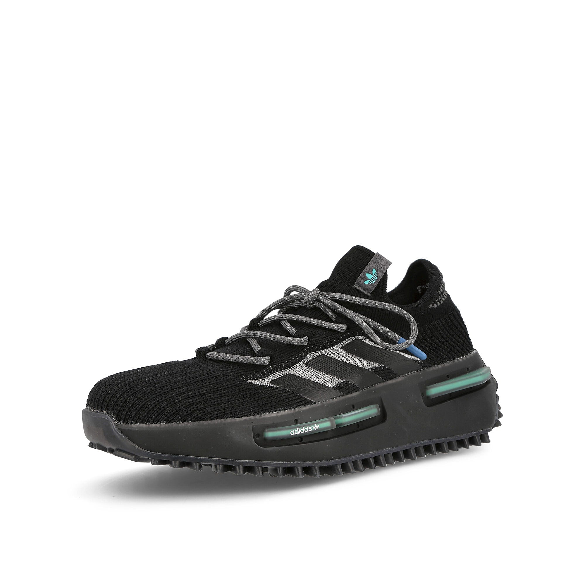 adidas nmd s1 Cblack / Cblack / Altblu Sneakers Close Up | Overkill