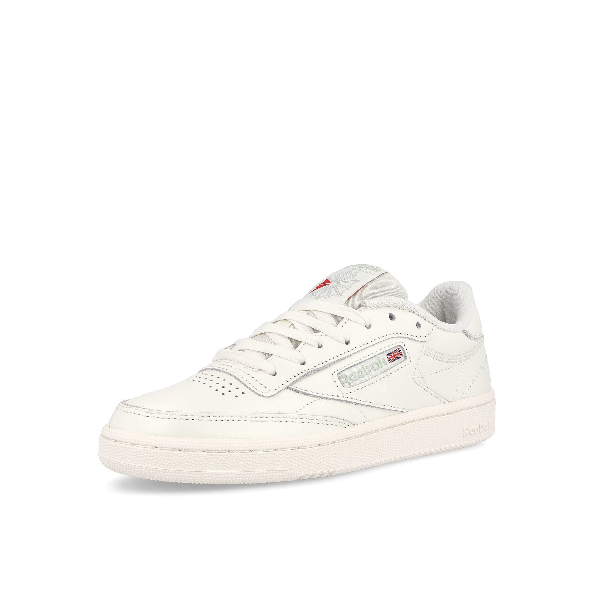 Reebok Club C 85 W Chalk / Chalk / Light Sage Low Top Sneakers Close Up | Overkill