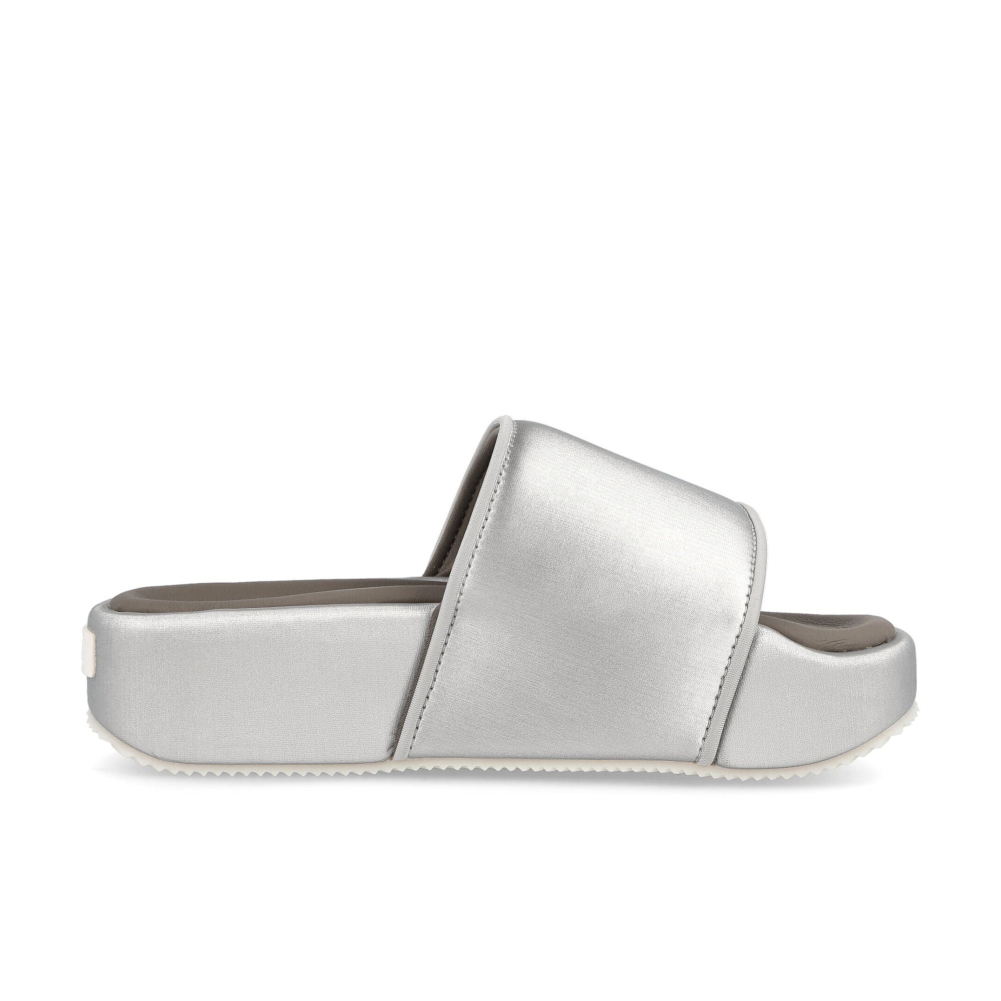 Y-3 slide Silver Metallic-Brown/ Cream White Slides, Sandals & Slippers Silhouette | Overkill