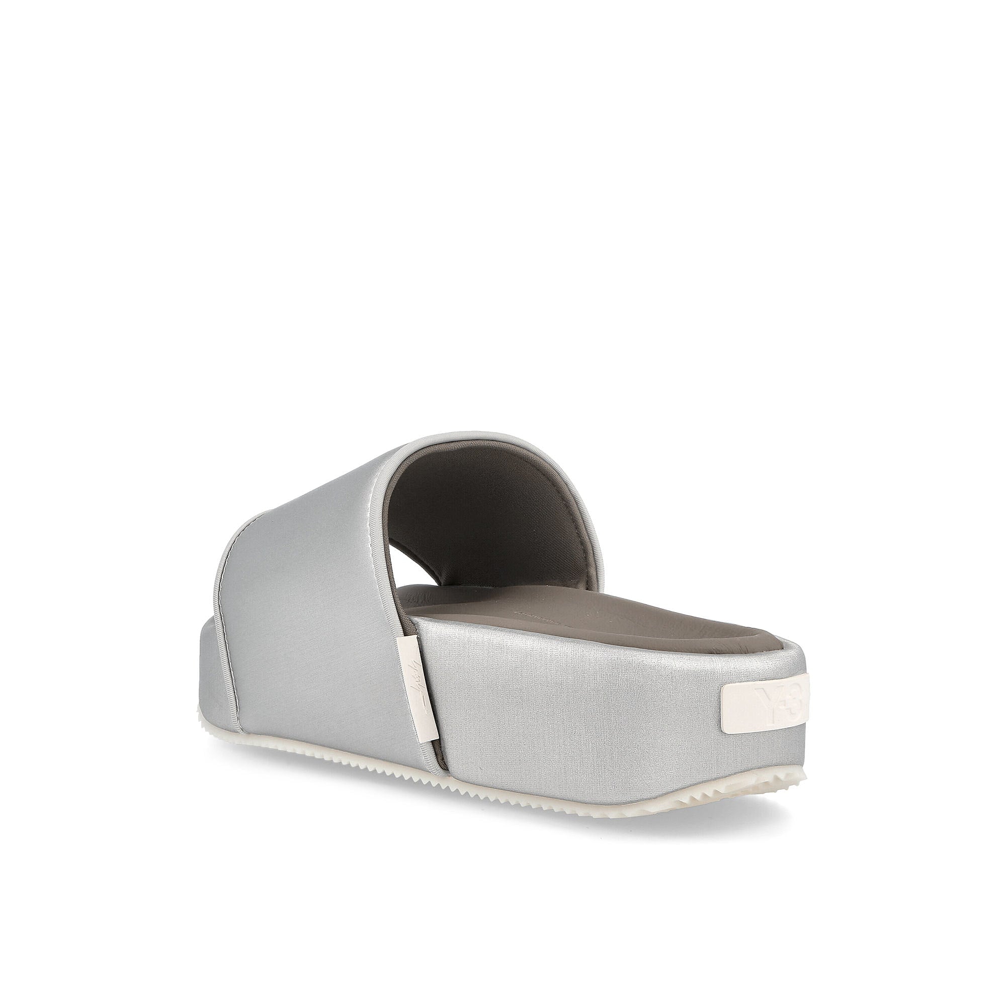 Y-3 slide Silver Metallic-Brown/ Cream White Slides, Sandals & Slippers Material | Overkill
