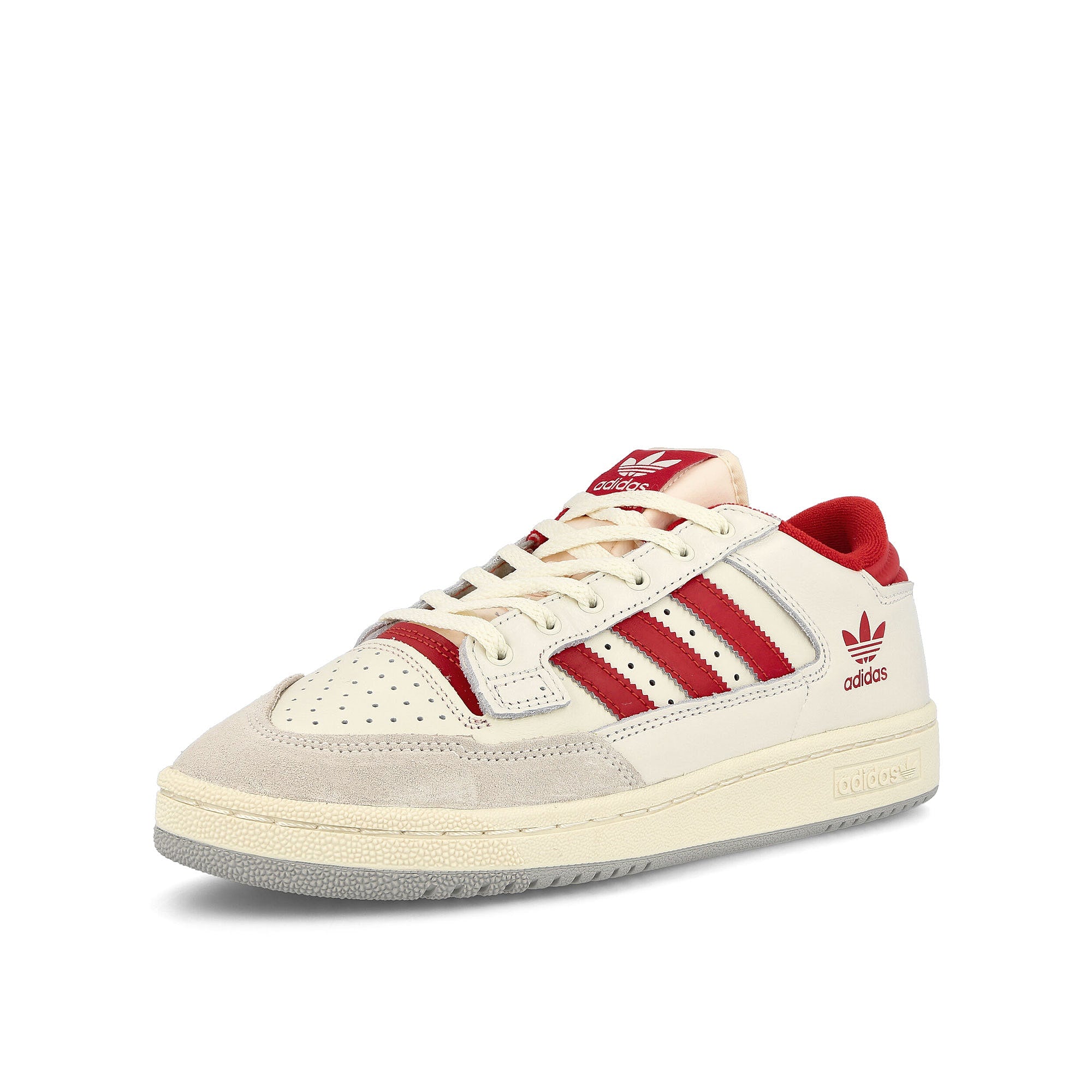 adidas Centennial 85 Lo Cloud White-Scarlet-Chalk White Low Top Sneakers Close Up | Overkill