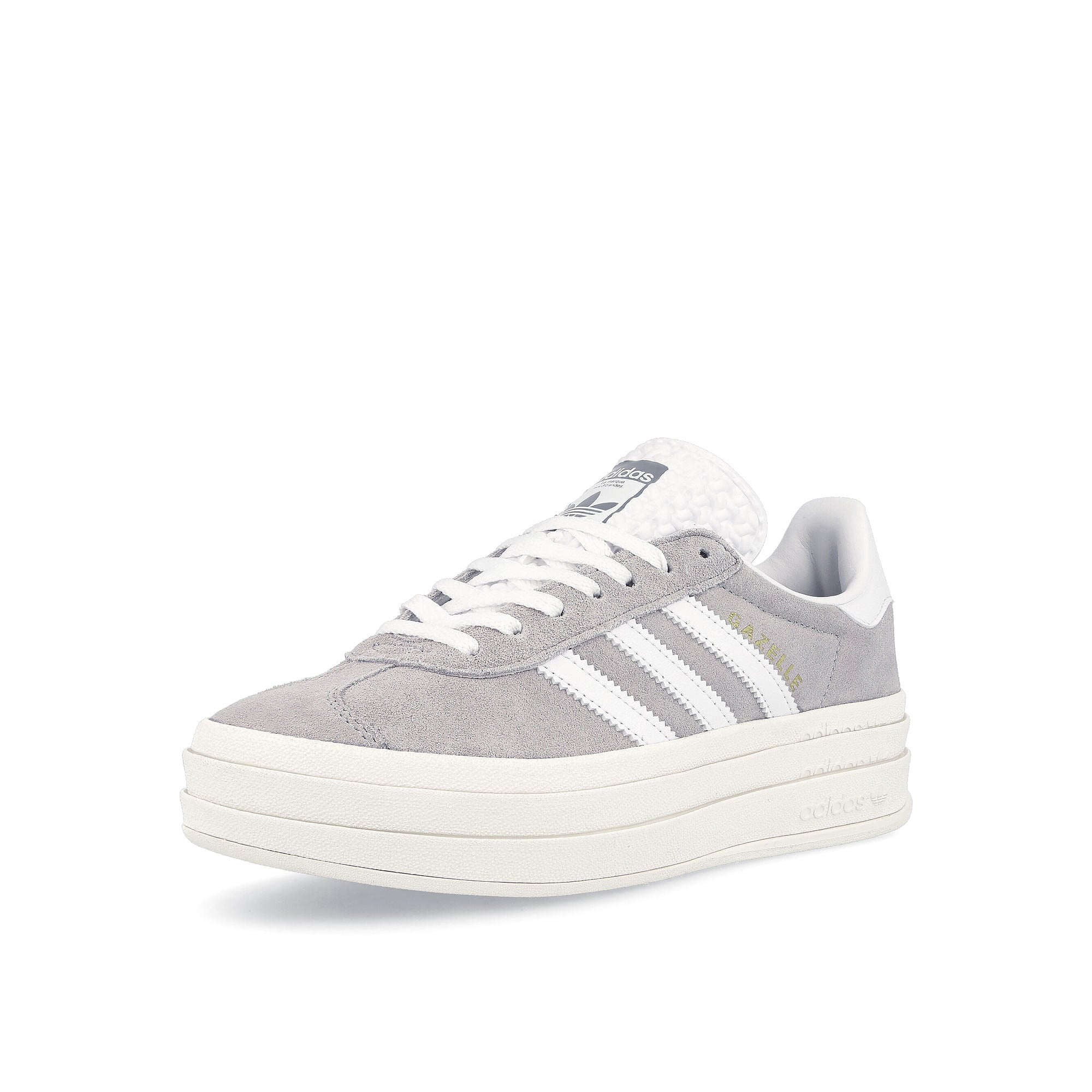 adidas Gazelle Bold W Grey Two / Footwear White / Chalk White Low Top Sneakers Close Up | Overkill