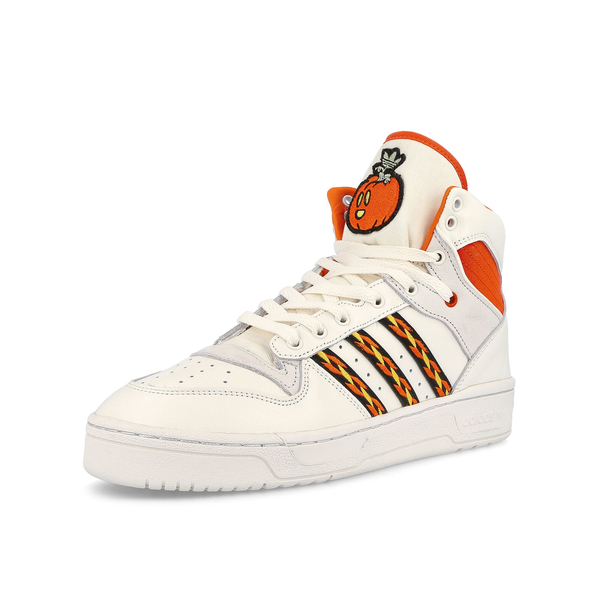 adidas Rivalry Cloud White-Semi Impact Orange-Crystal White High Top Sneakers Close Up | Overkill