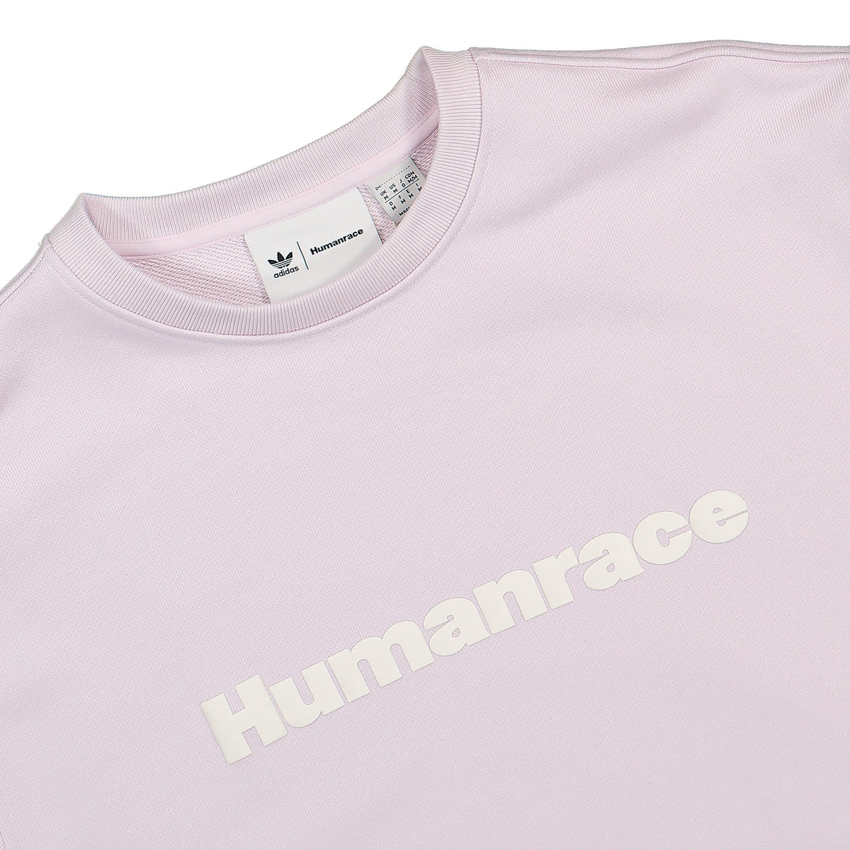 adidas Pharrell Williams x adidas Basics Crew Pink Sweatshirts Close-up | Overkill