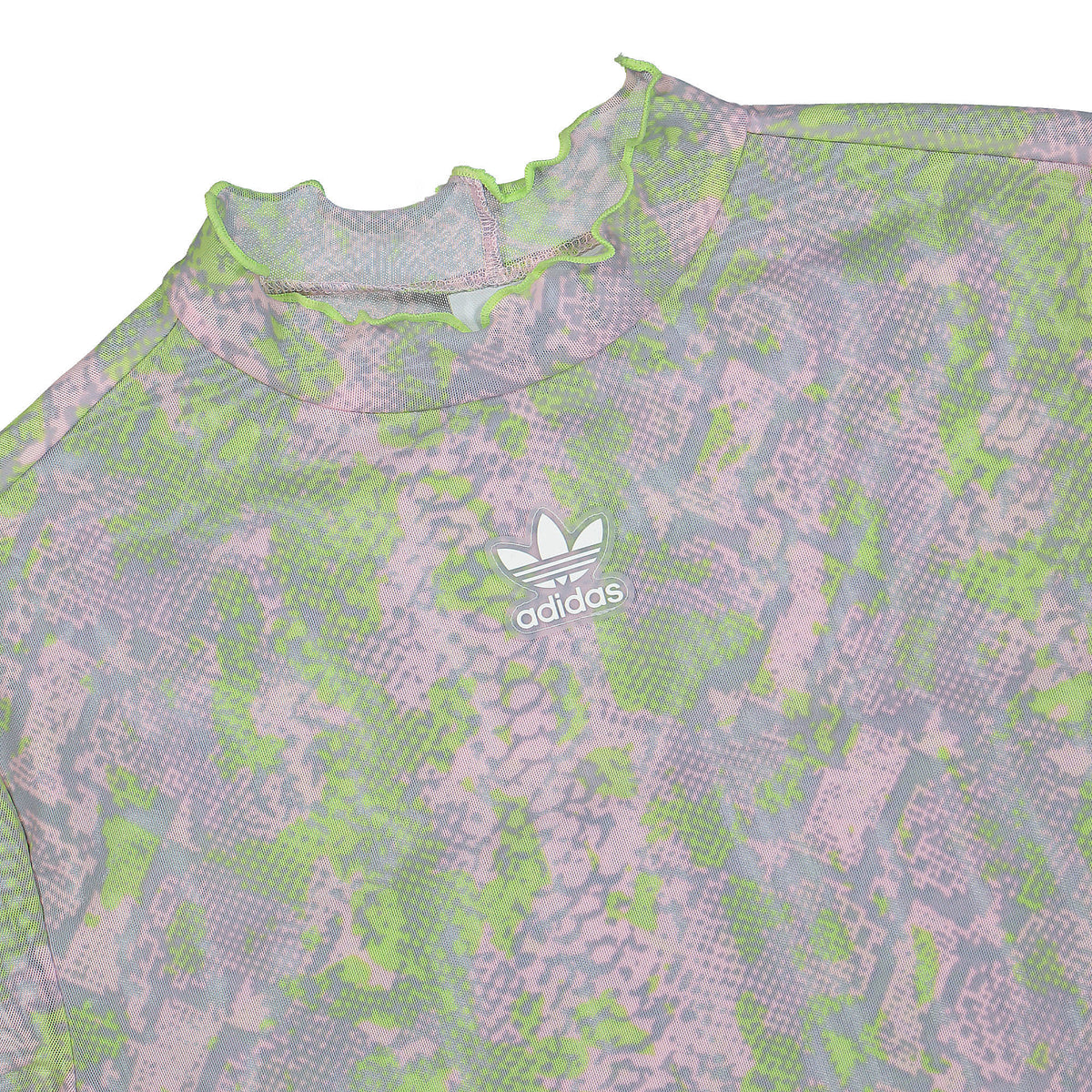 adidas Wmns Snake Mesh Longsleeve Top Clear Pink Longsleeves Close-up | Overkill