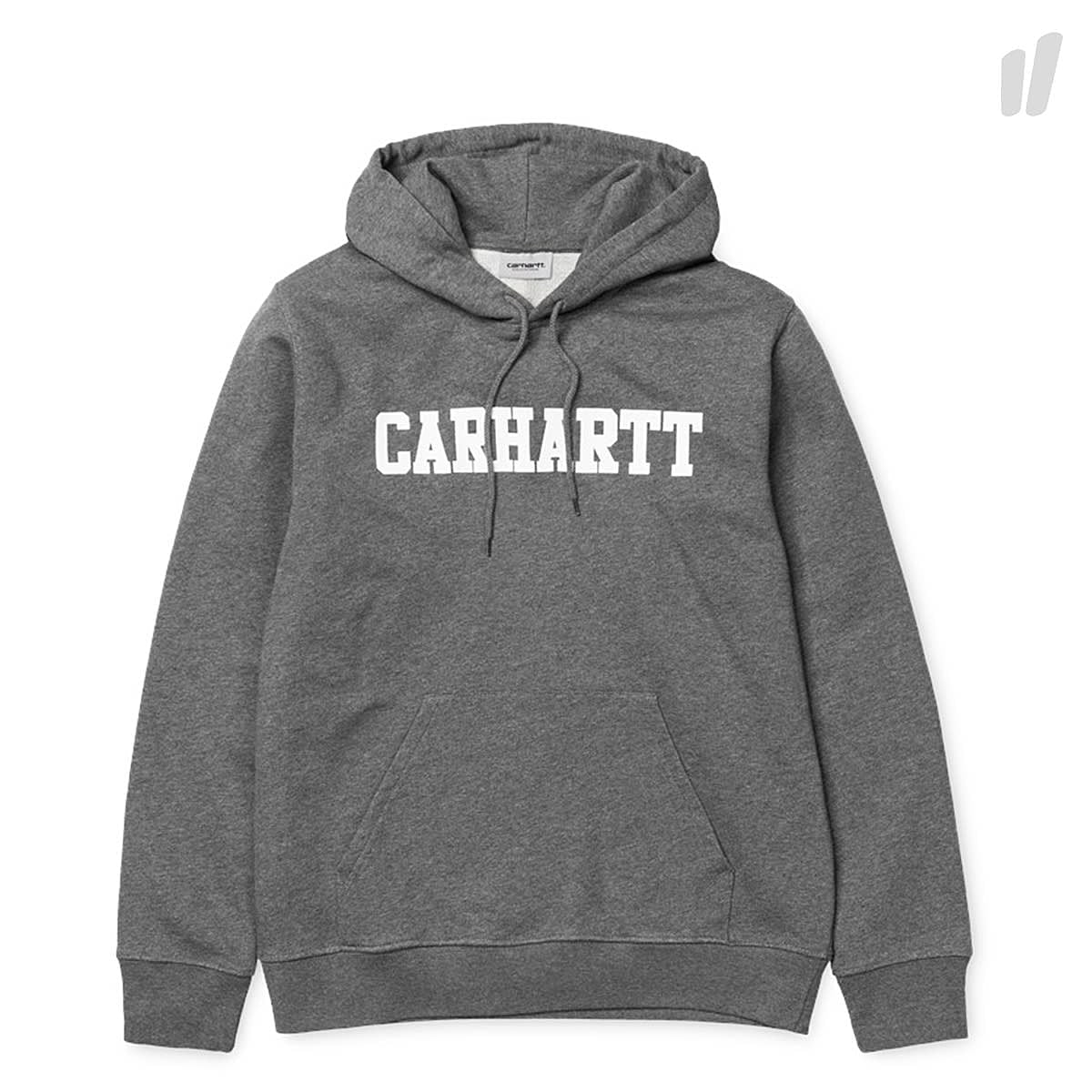 Carhartt WIP Hooded College Sweat Dark Grey Heather / White Hoodies I015060.ZM.91.03 | Overkill