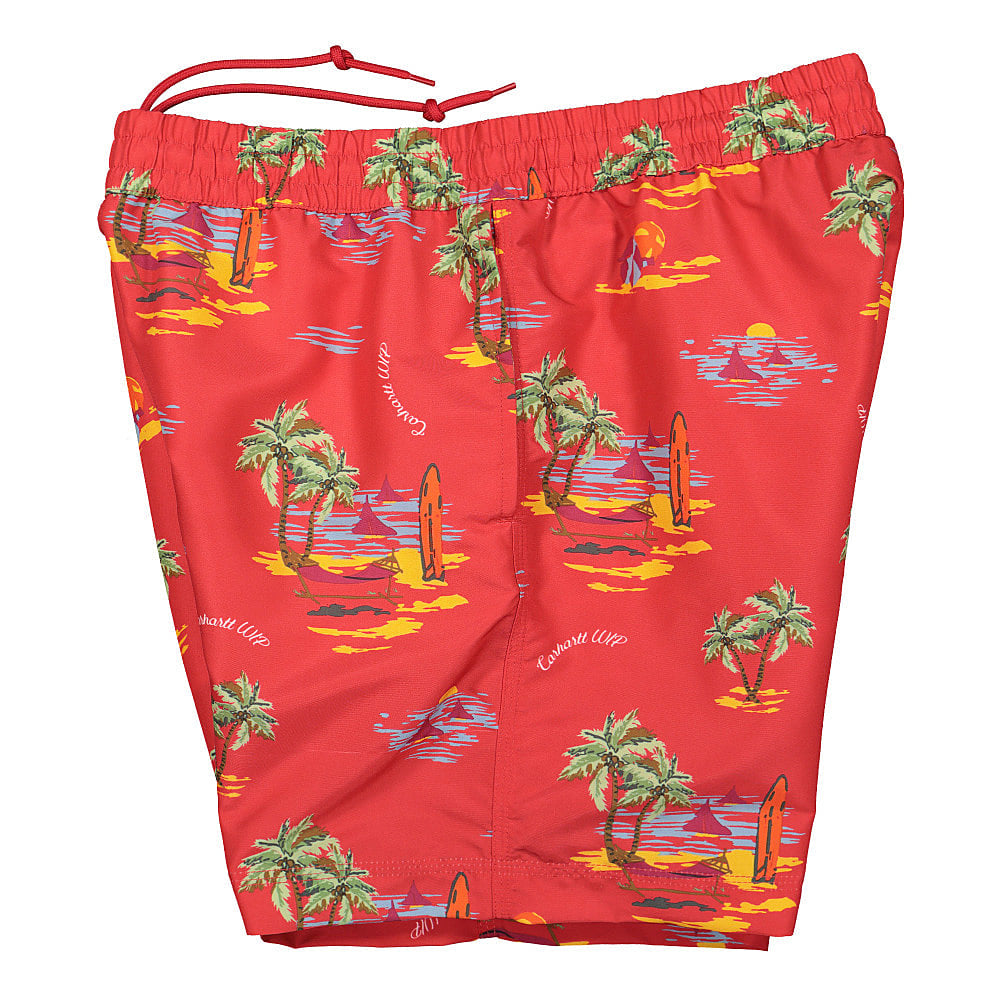 Carhartt WIP Drift Swim Trunks Etna Red Swimwear Close-up | Overkill
