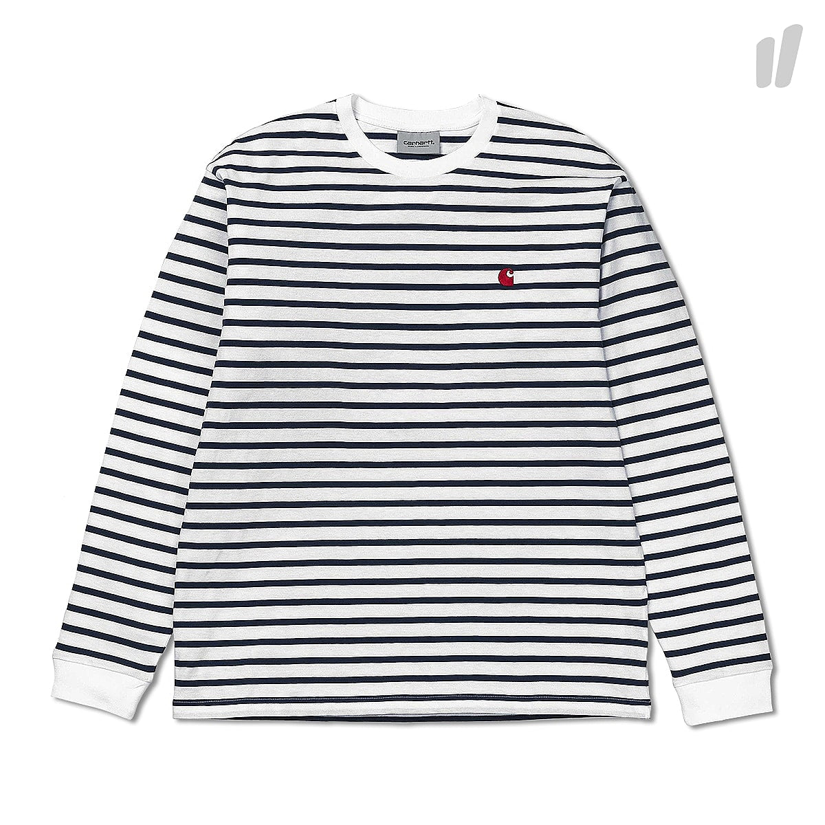 Carhartt WIP L/S Champ T-Shirt Champ Stripe / Blue / White / Goji Longsleeves I024817.V37.880.90.03 | Overkill