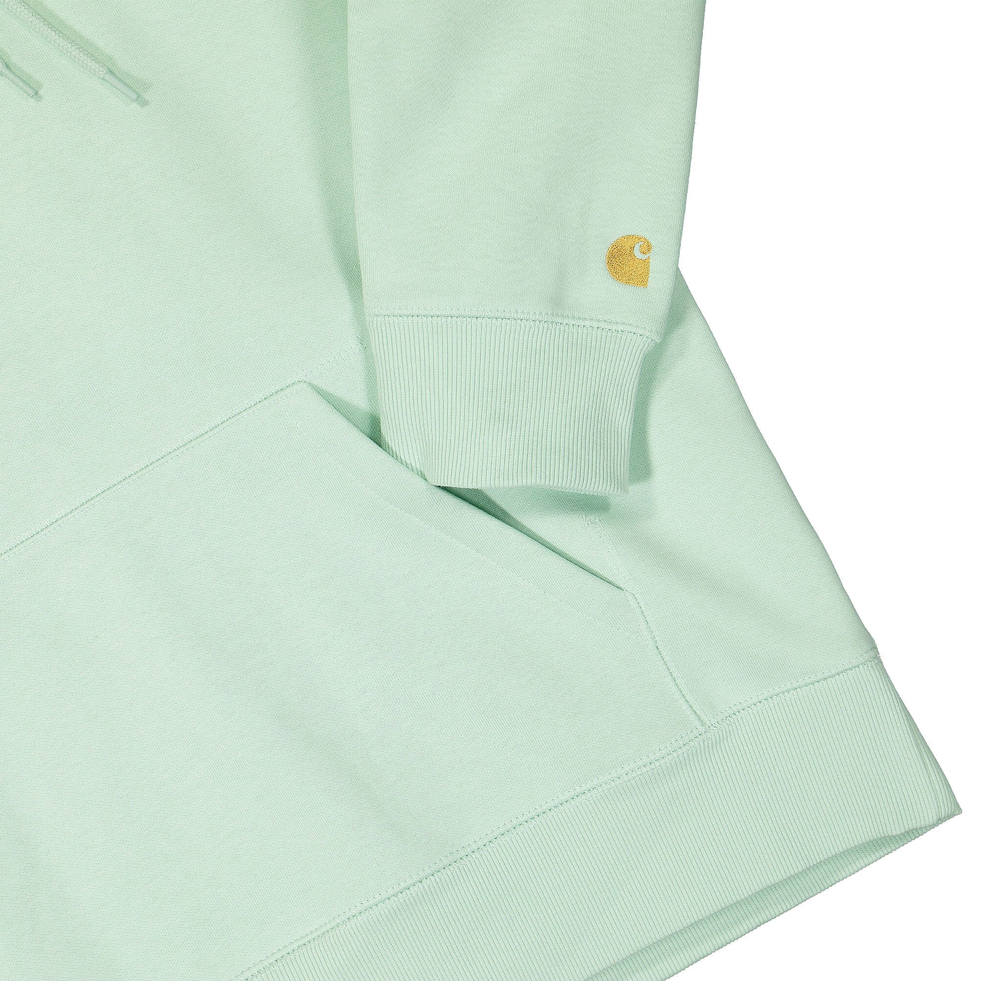 Carhartt WIP Hooded Chase Sweat Pale Spearmint / Gold Hoodies Detailfoto | Overkill