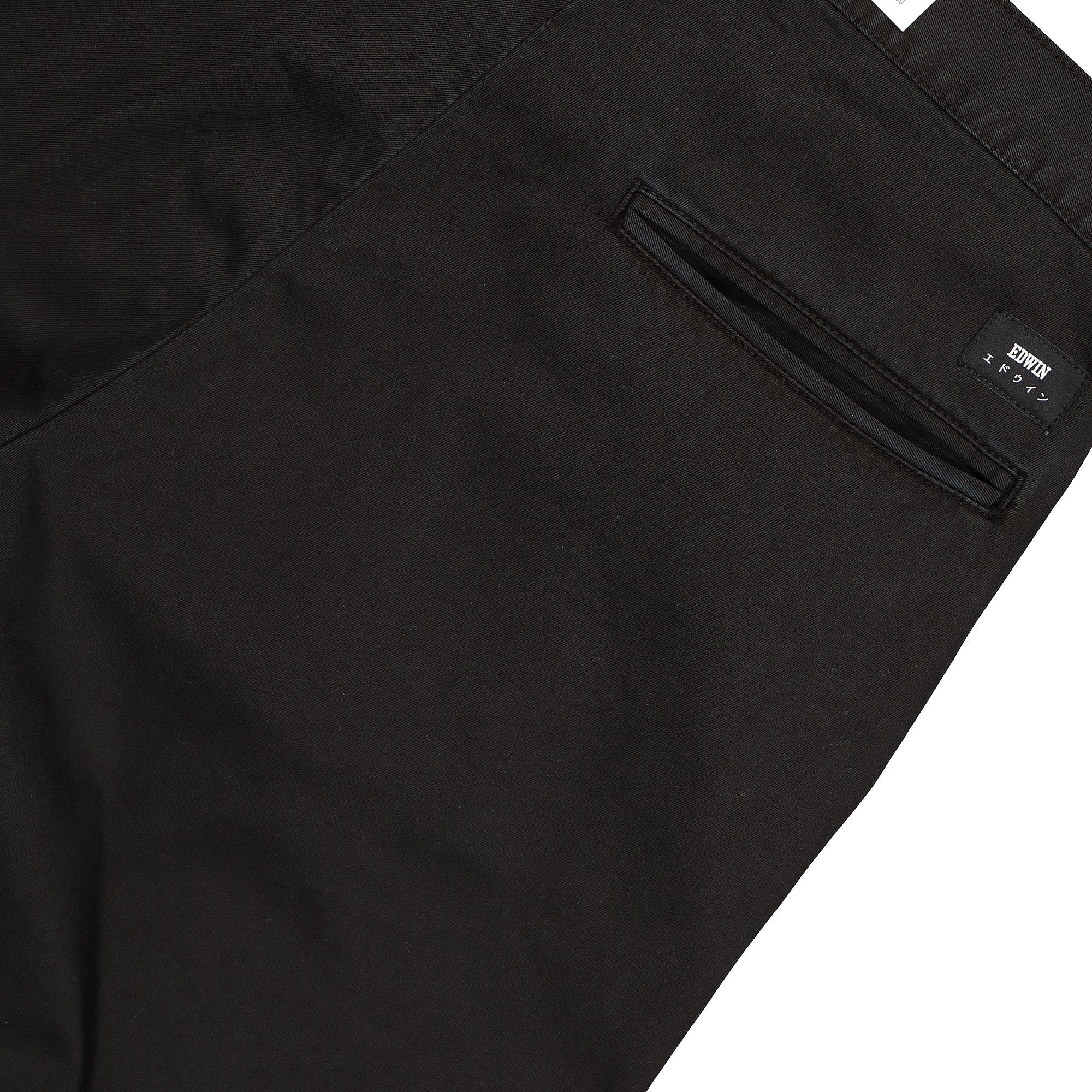 Edwin 45 Chino PFD Compact Twill Pant Black / Garment Dyed Sweat & Track Pants Detail view 1 | Overkill