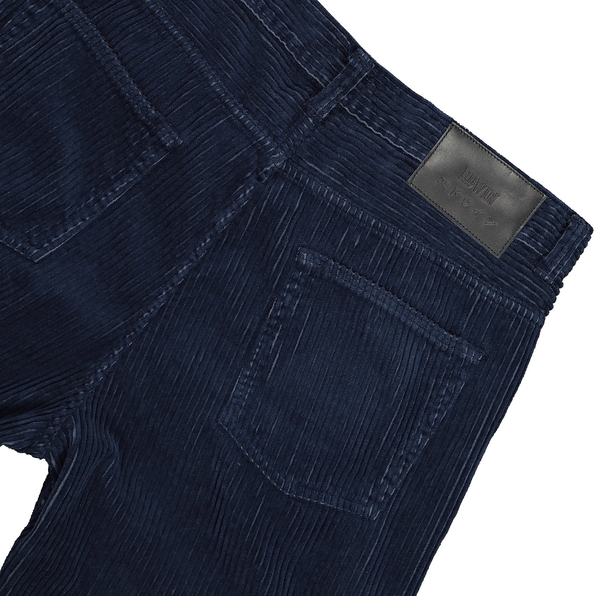 Edwin Storm Pant Corduroy 4 Ribs Pant Dress Blue / Garment Dyed Sweat & Track Pants Close-up | Overkill