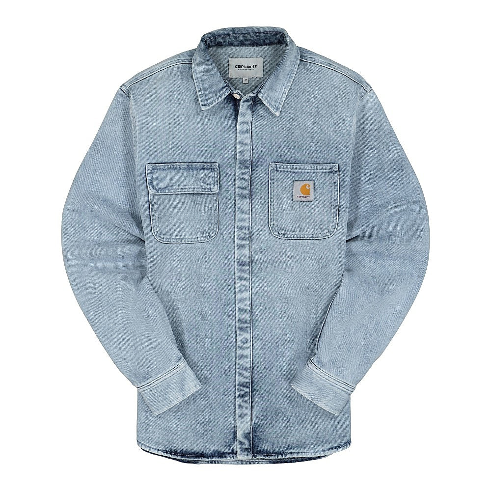 Carhartt WIP Salinac Shirt Jacket Blue Light Used Washed Jackets I027545.01.WI.03 | Overkill