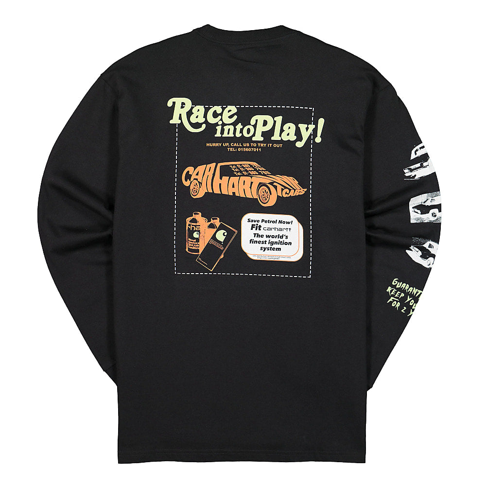 Carhartt WIP L/S Race Play T-Shirt Black Longsleeves Material | Overkill