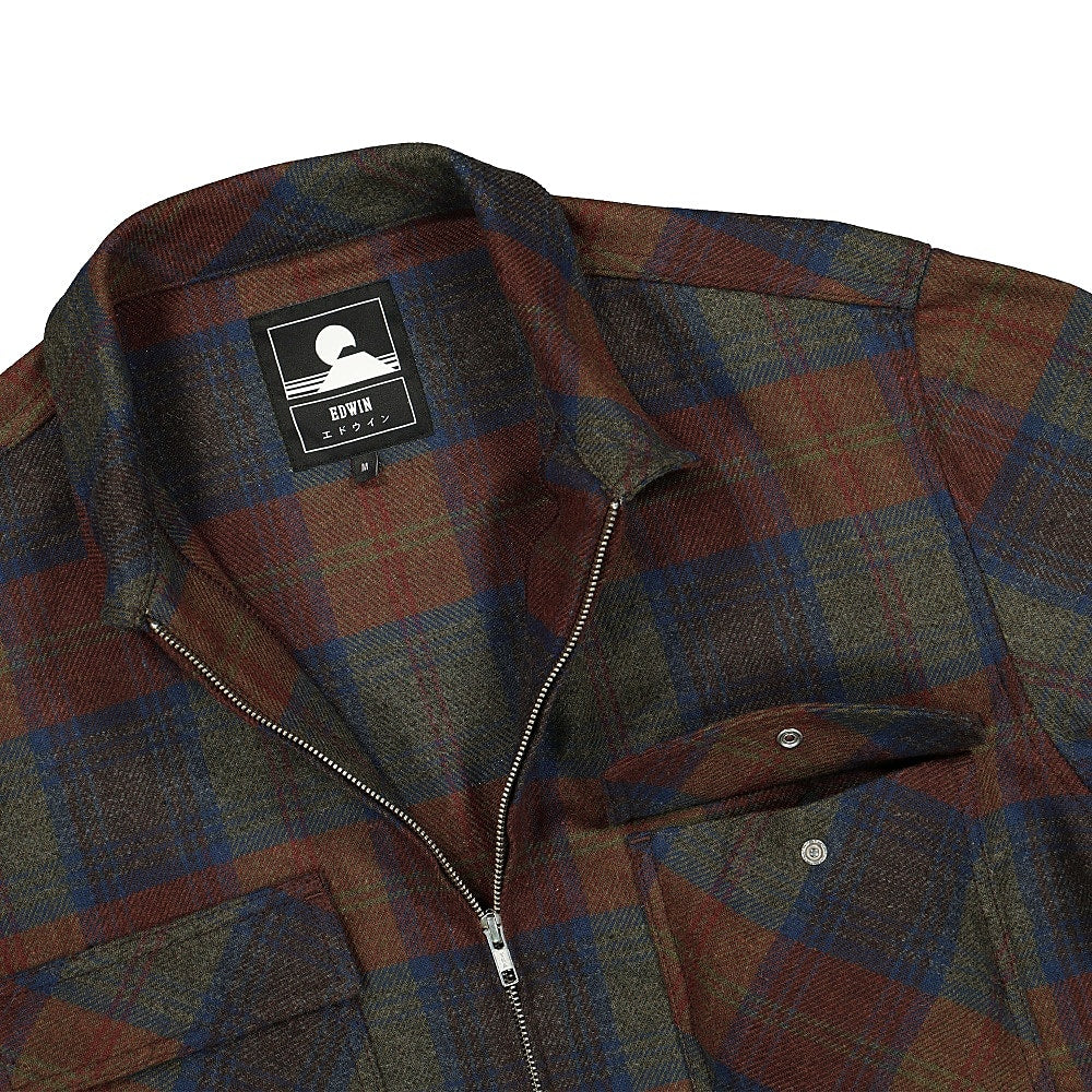 Edwin Radar Shirt Martini Olive Auburn Shirts Close-up | Overkill