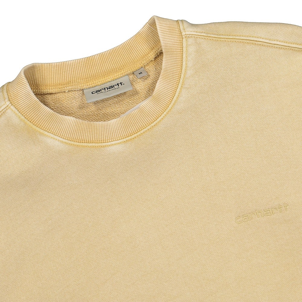 Carhartt WIP Mosby Script Sweat Dusty H Brown Sweatshirts Close-up | Overkill