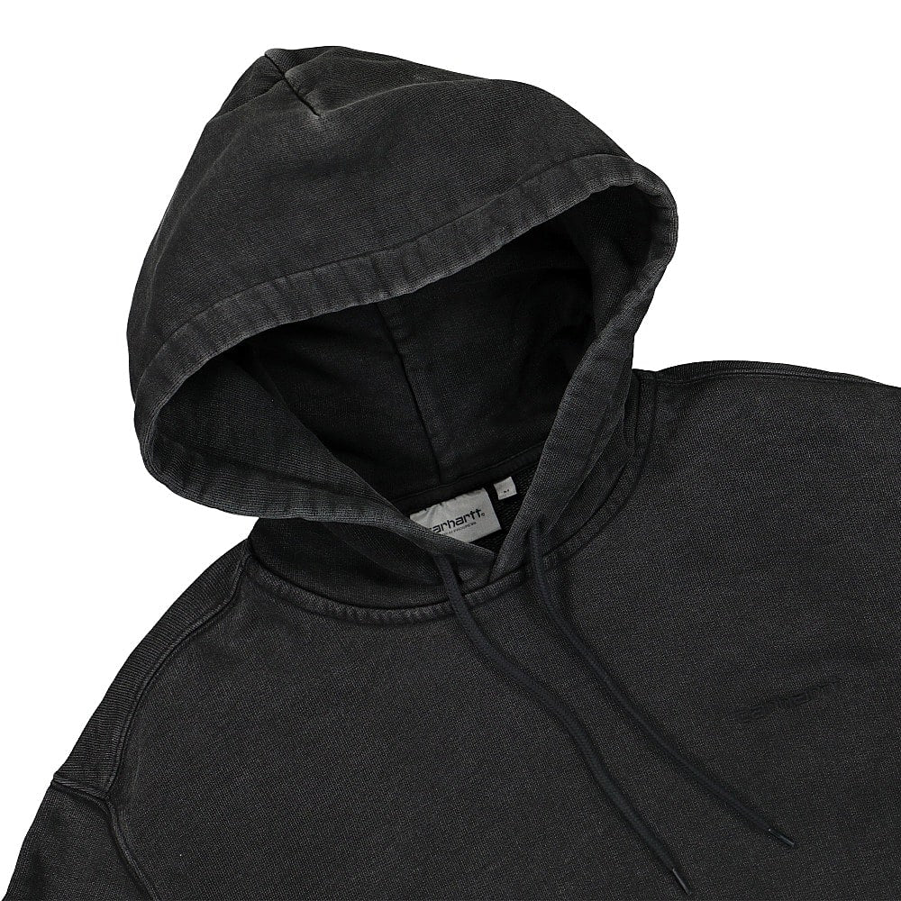 Carhartt WIP Hooded Mosby Script Sweat Black Hoodies Close-up | Overkill