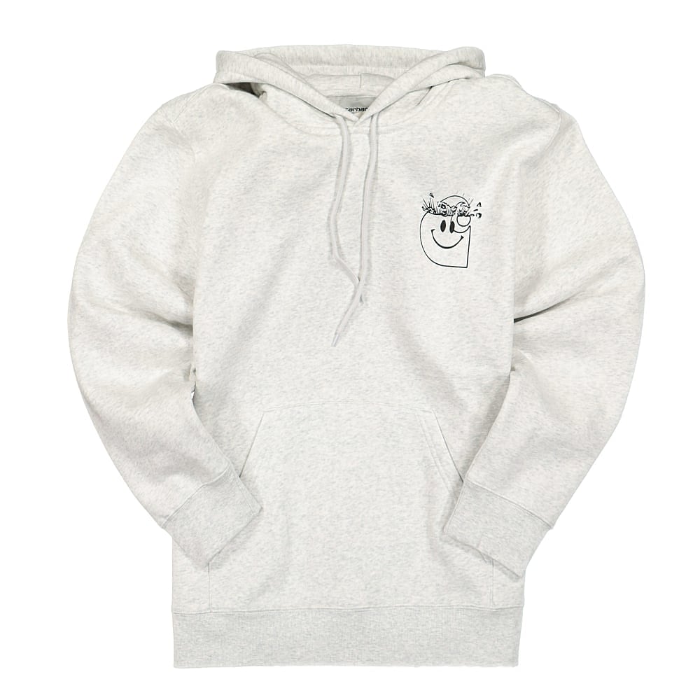 Carhartt WIP Hooded Smiley Sweat Ash Heather / Black Hoodies I028829.482.90.03 | Overkill