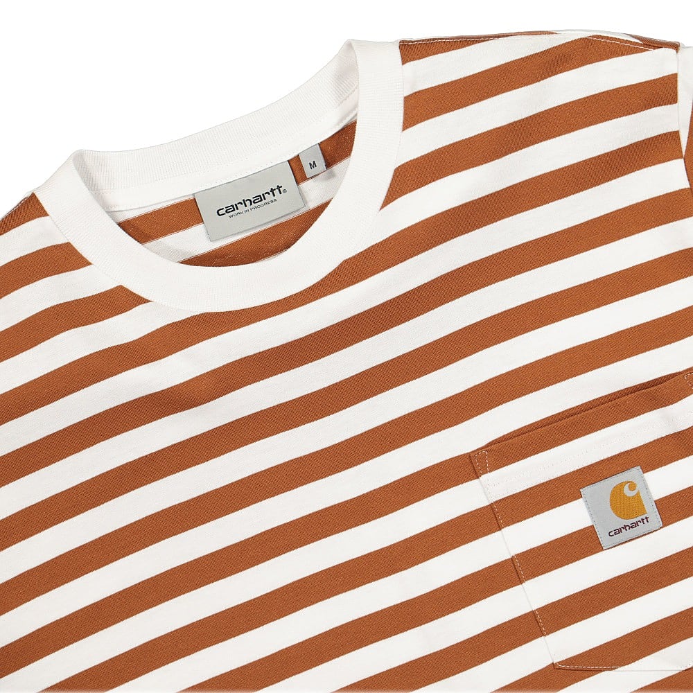Carhartt WIP S/S Scotty Pocket Tee Rum / White T-Shirts Close-up | Overkill