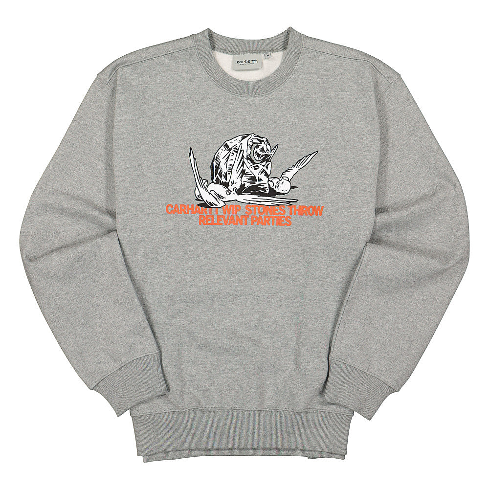 Carhartt WIP Relevant Parties x Carhartt WIP Stones Throw Sweatshirt Grey Heather Sweatshirts I029382.V6.00.03 | Overkill