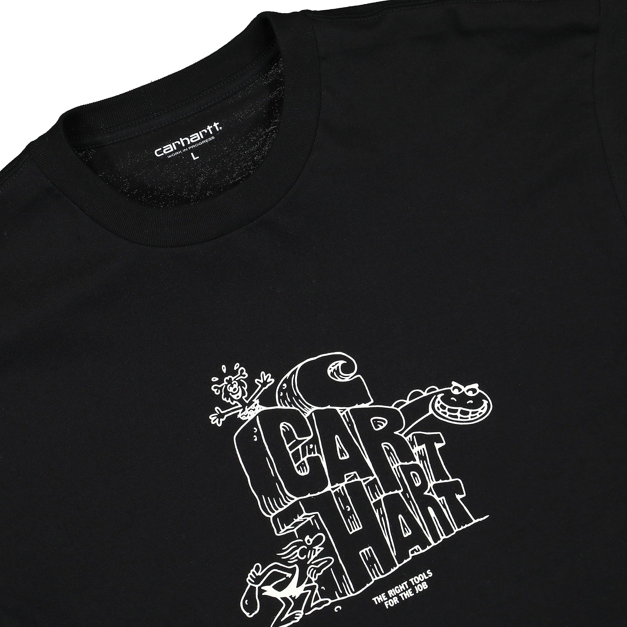 Carhartt WIP S/S Stoneage T-Shirt Black / White T-Shirts Close-up | Overkill