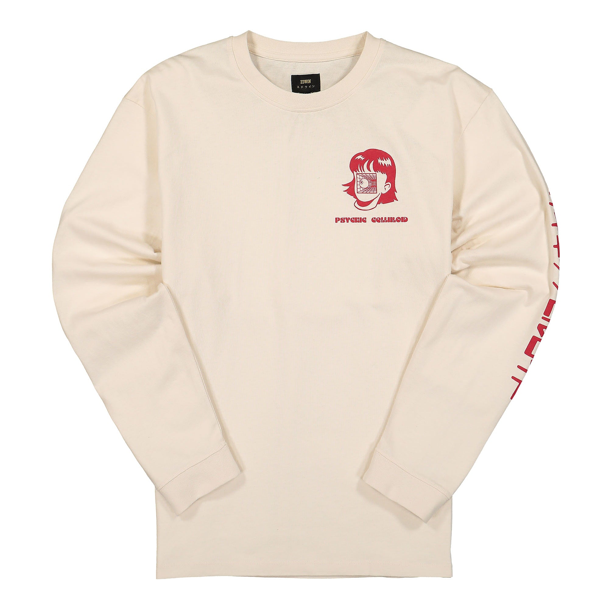 Edwin Psychic Celluloid II TS LS Single Jersey Whisper White Longsleeves I029708.WHW.67.03 | Overkill