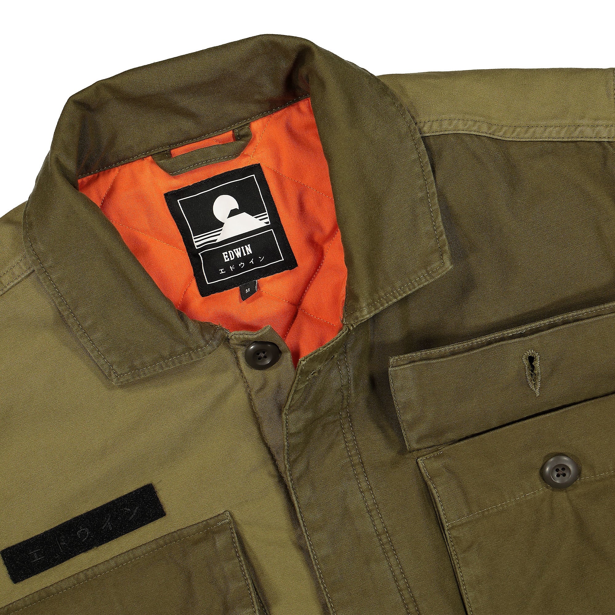 Edwin Survival Jacket Lined Mili Patchwork Enzyme Jackets Close-up | Overkill