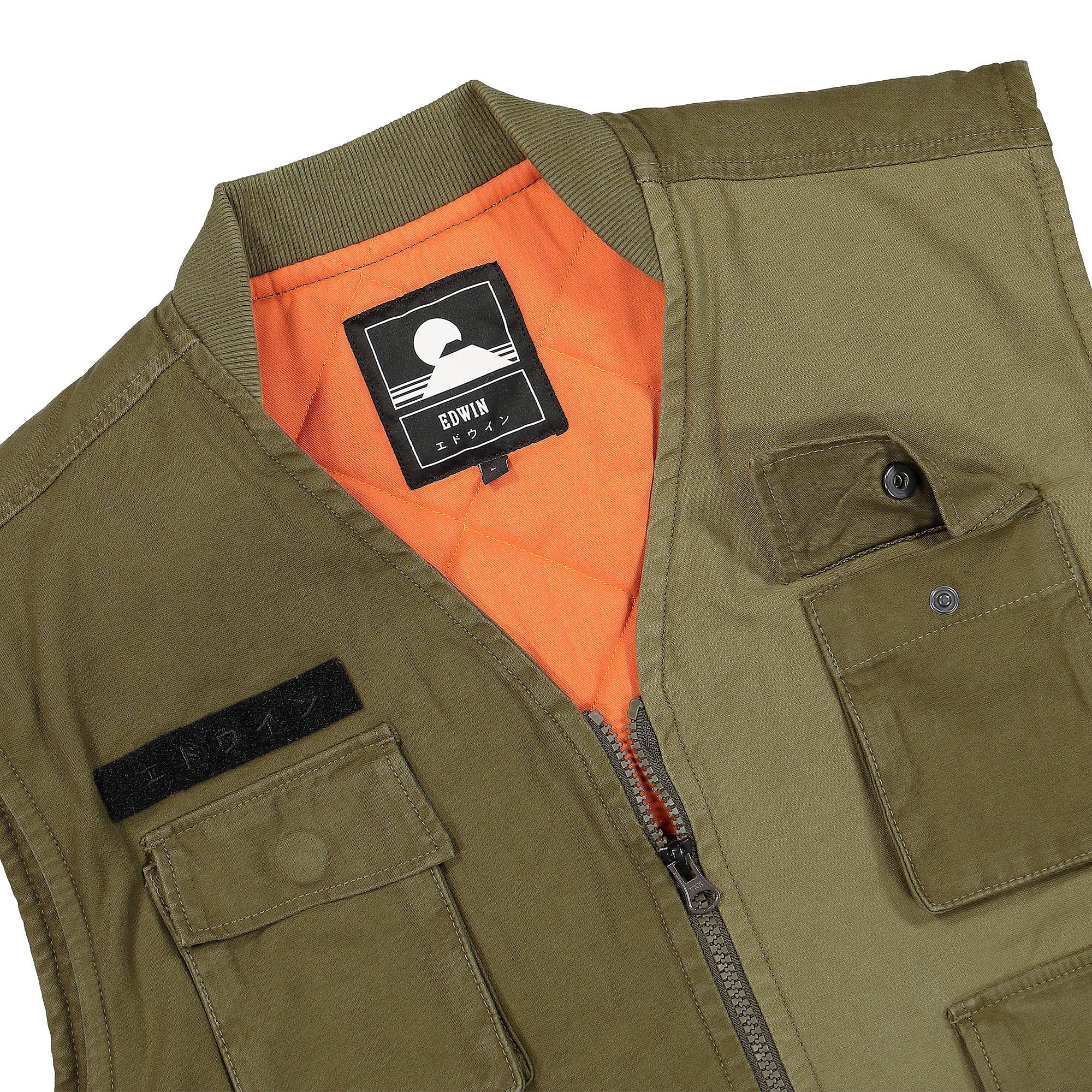 Edwin Tactical Vest Lined Mili Patchwork Enzyme Vests Close-up | Overkill