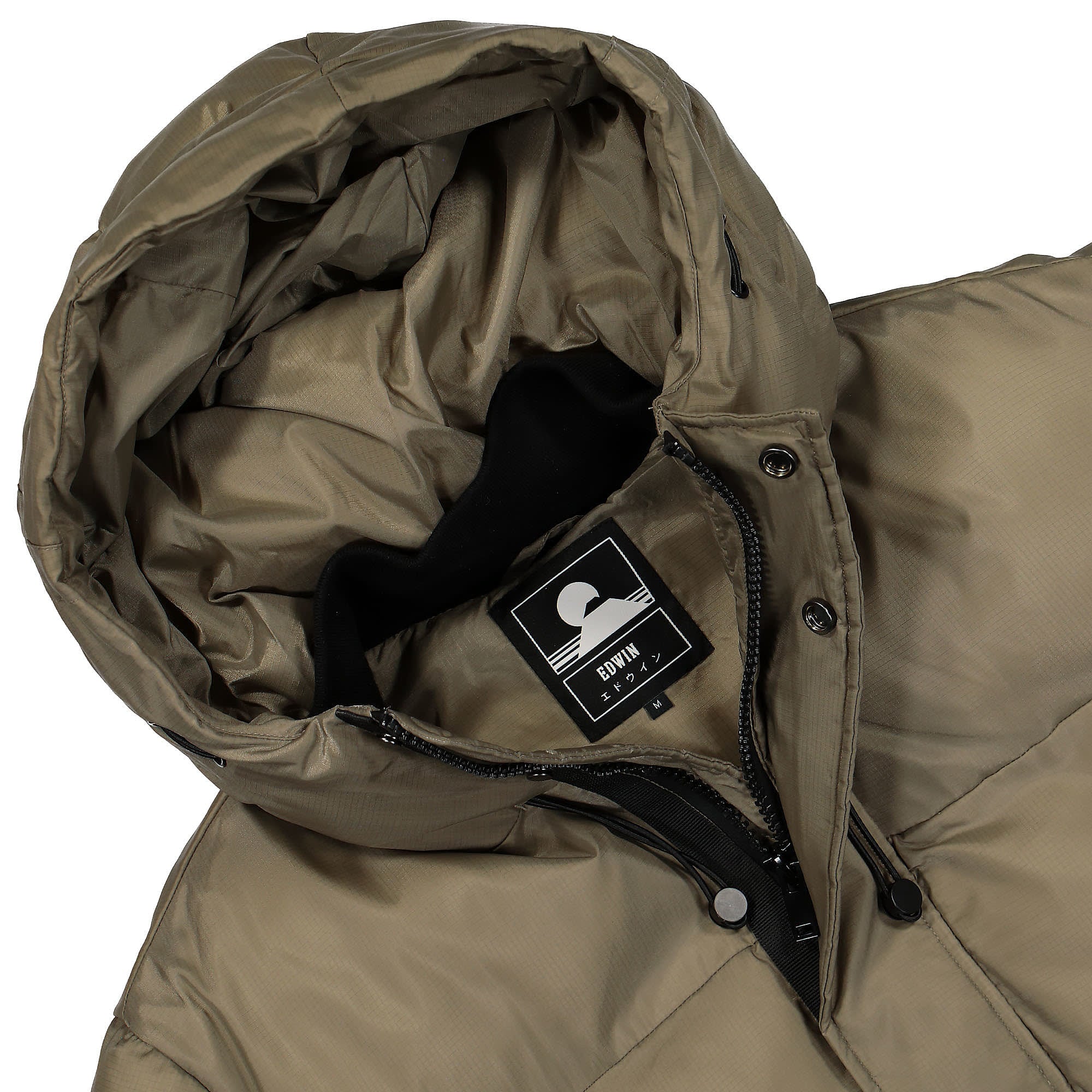 Edwin Nakkia Puffa Jacket Dark Ash Unwashed Puffer Jackets Close-up | Overkill