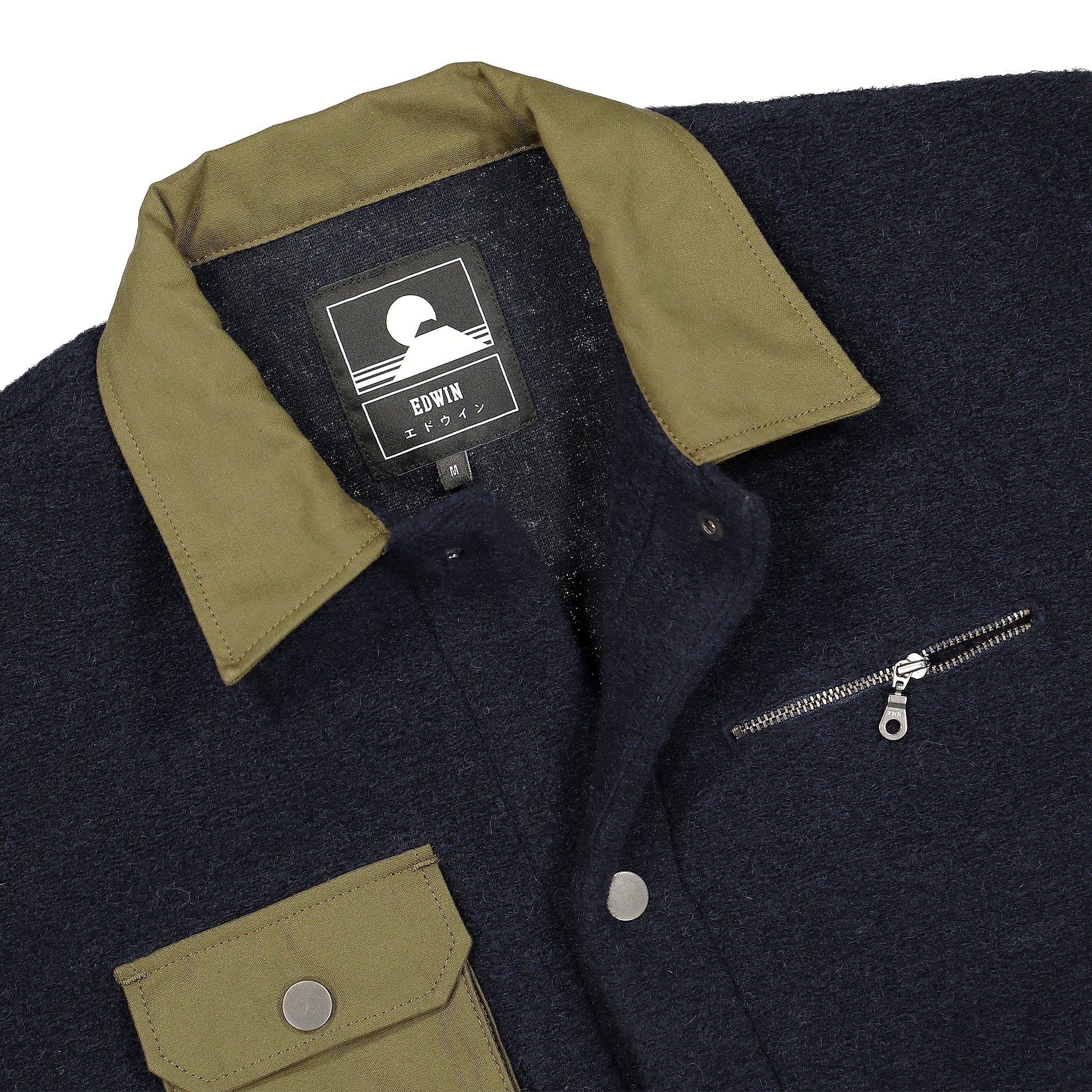 Edwin Outdoor Overshirt Navy Blazer Jackets Close-up | Overkill