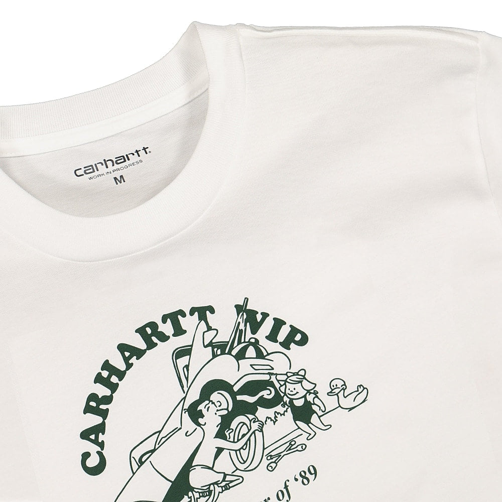 Carhartt WIP S/S Flat Tire T-Shirt White / Treehouse T-Shirts Close-up | Overkill