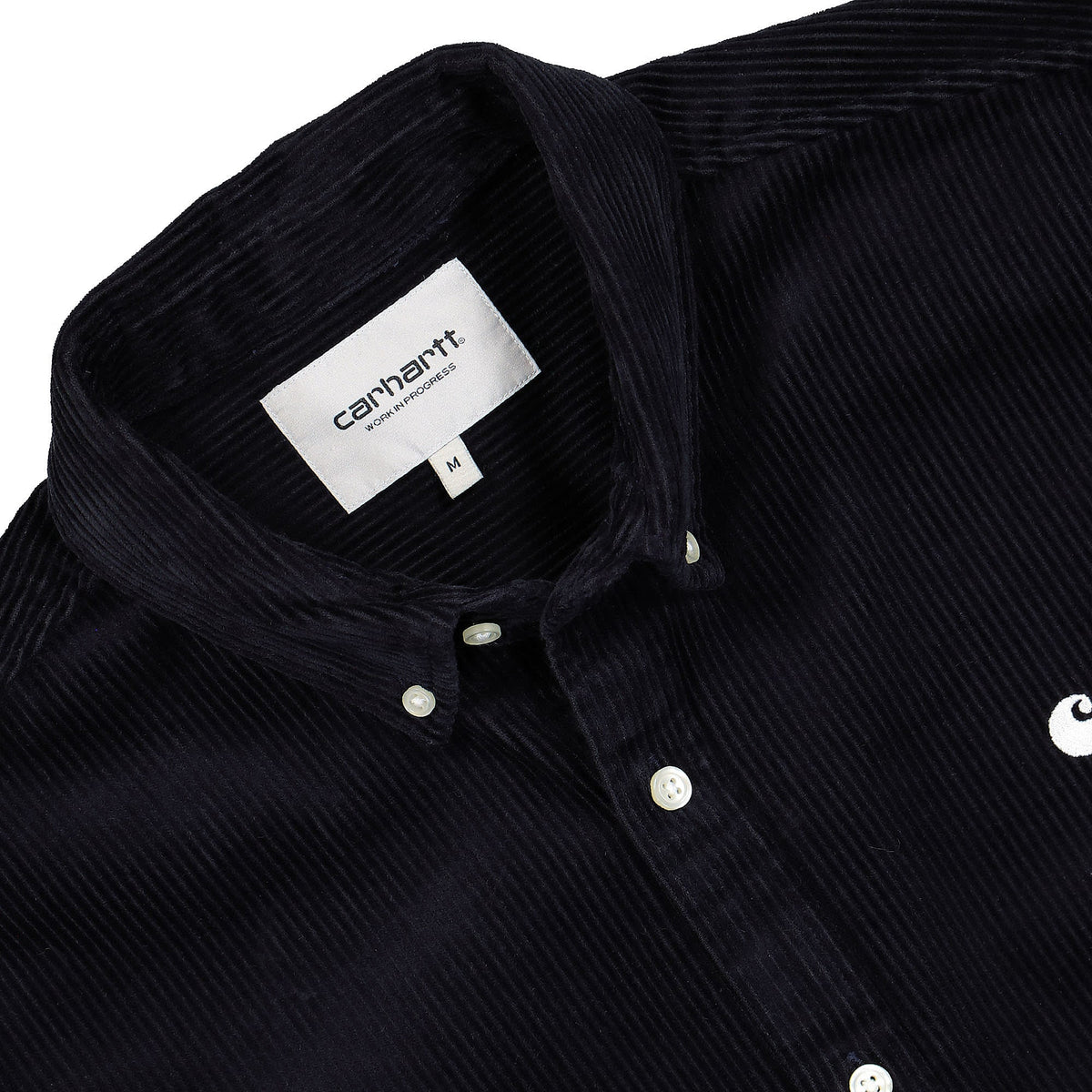 Carhartt WIP L/S Madison Cord Shirt Dark Navy / Wax Shirts Close-up | Overkill