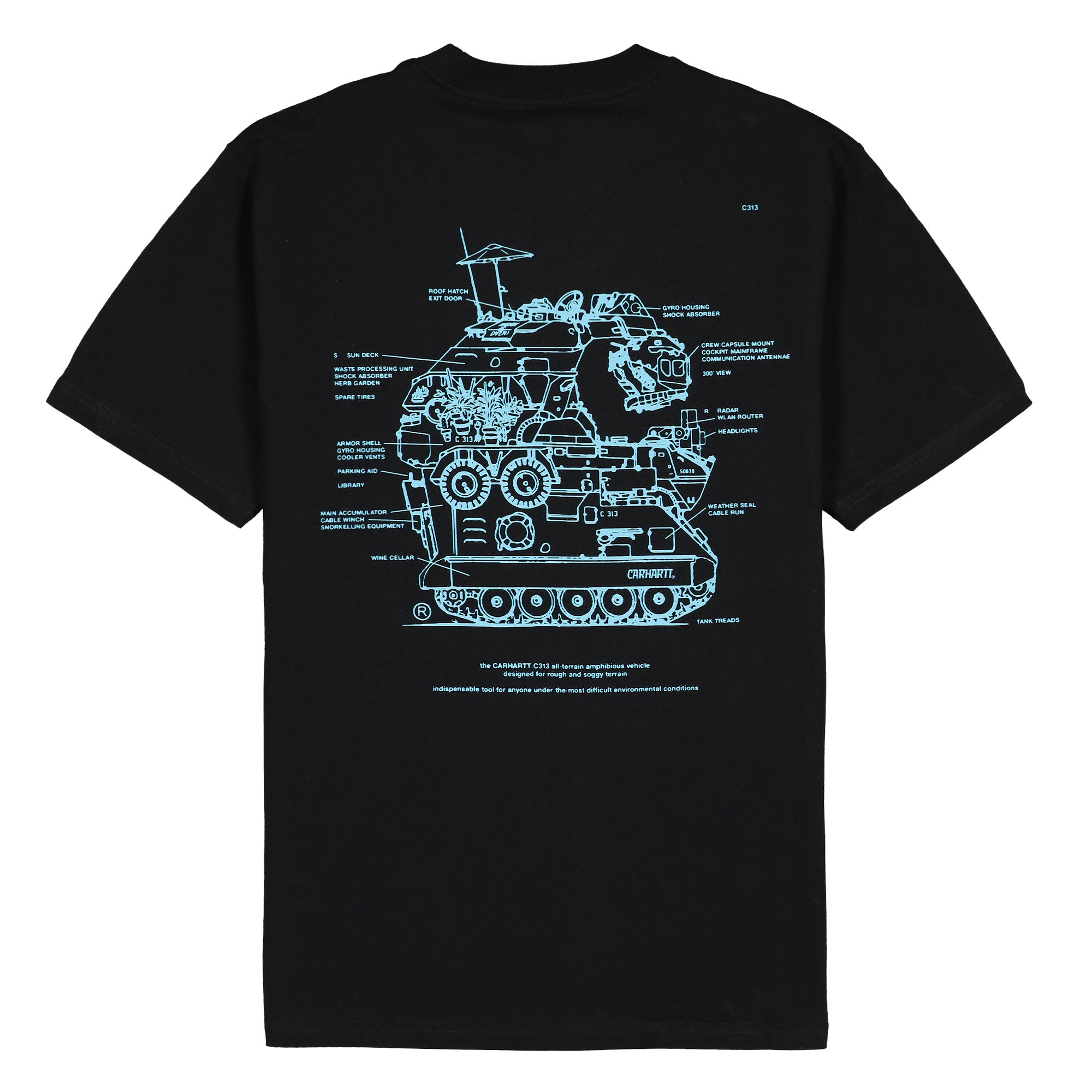 Carhartt WIP S/S Blueprint T-Shirt Black / Light Blue T-Shirts Material | Overkill