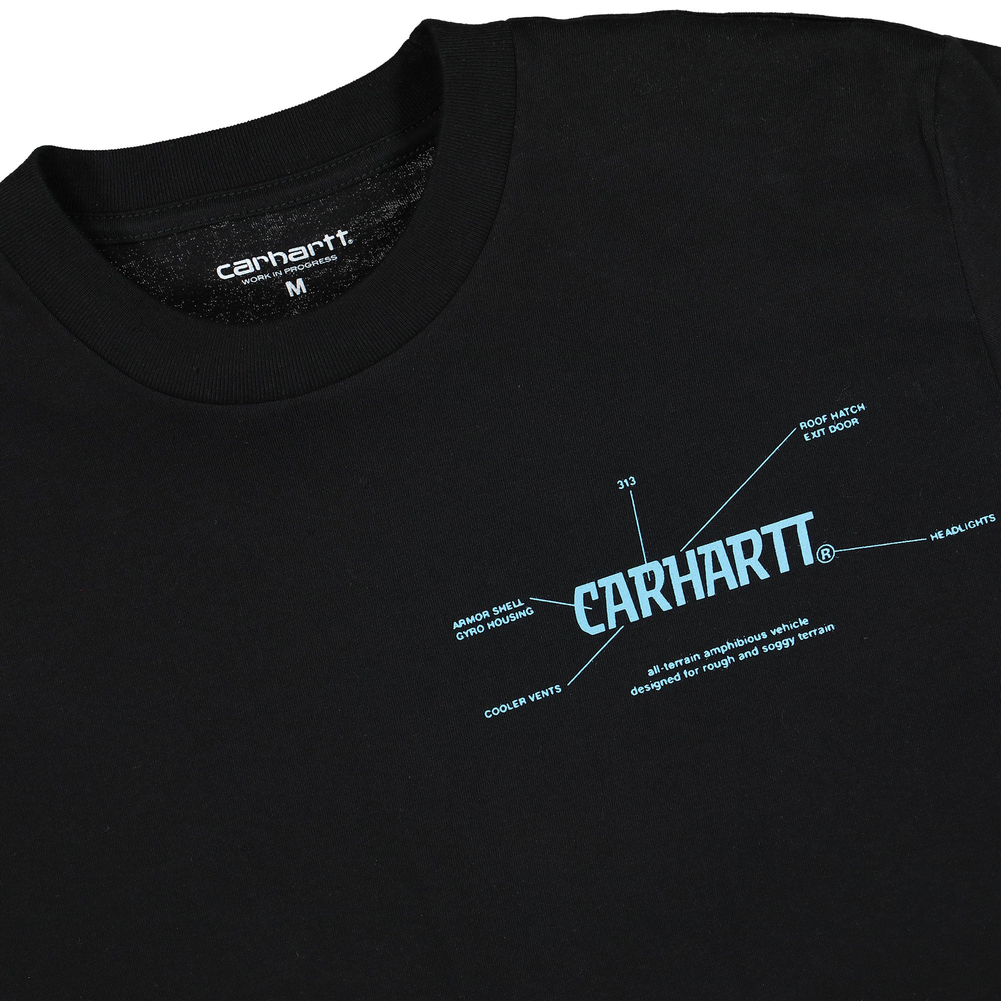 Carhartt WIP S/S Blueprint T-Shirt Black / Light Blue T-Shirts Close-up | Overkill