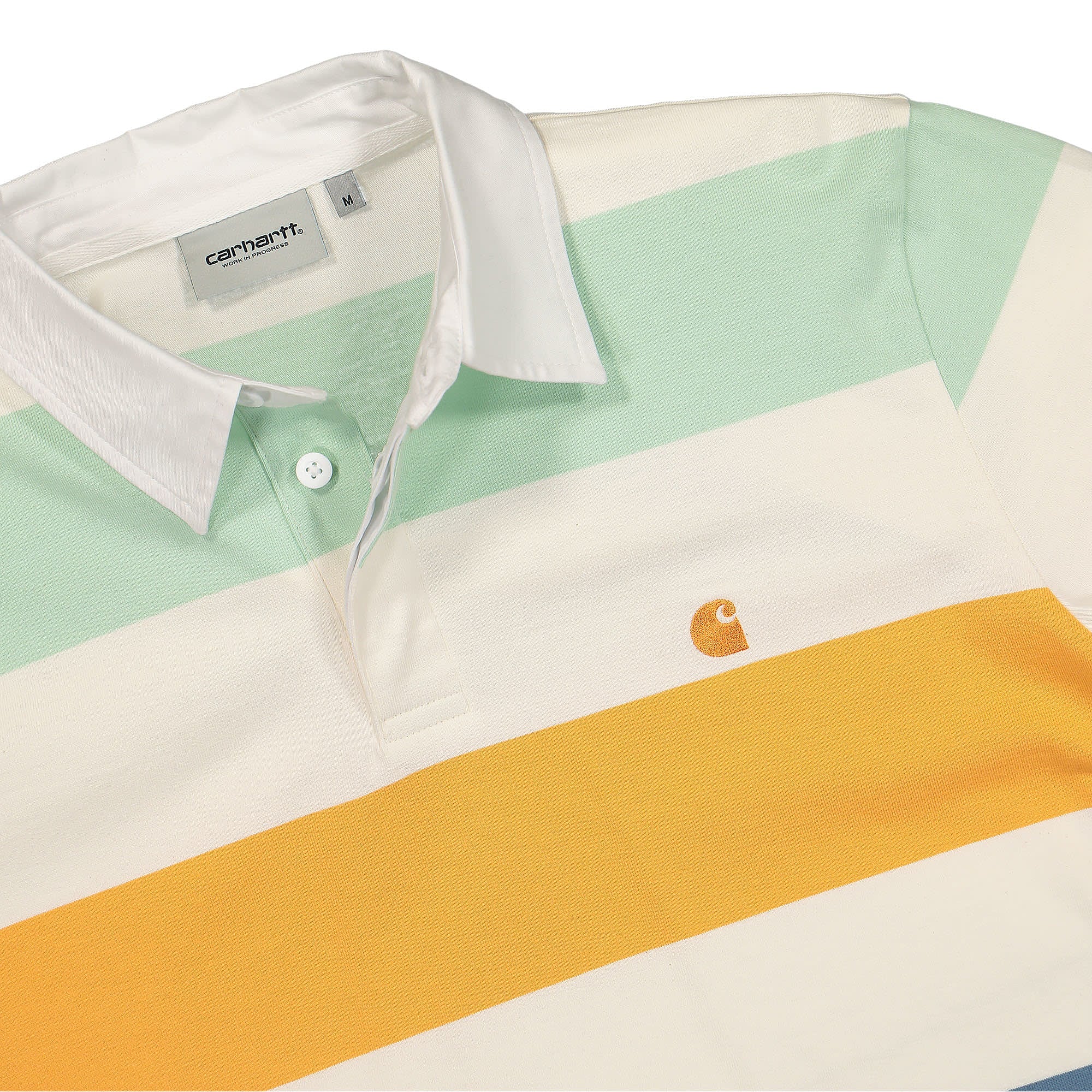 Carhartt WIP L/S Henwick Rugby Shirt Henwick Stripe Wax Longsleeves Close-up | Overkill