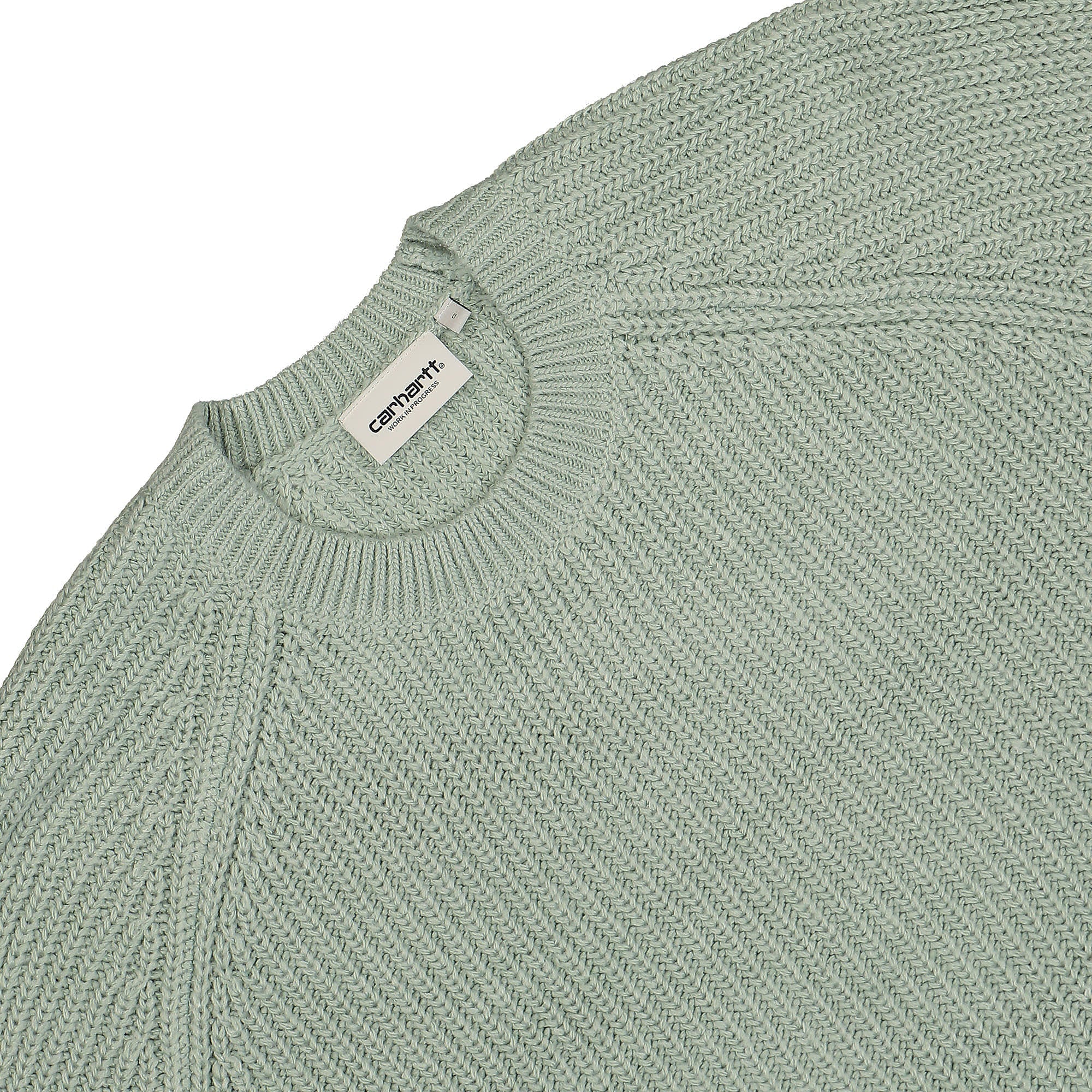 Carhartt WIP W Emma Sweater Misty Sage Sweatshirts Close-up | Overkill