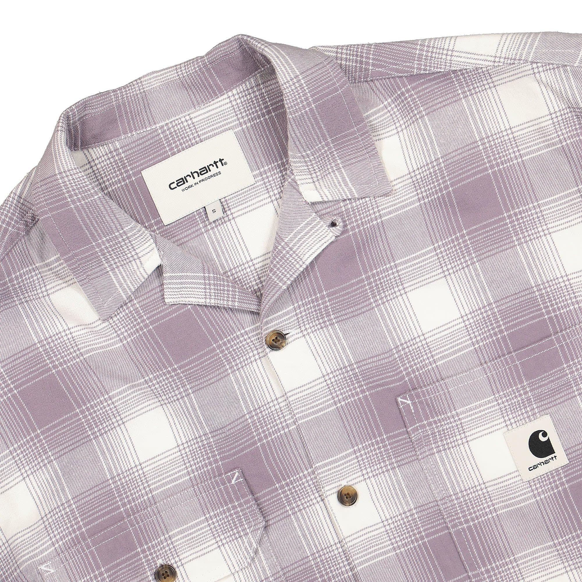 Carhartt WIP W L/S Deaver Shirt Deaver Check Misty Thistle Shirts Close-up | Overkill
