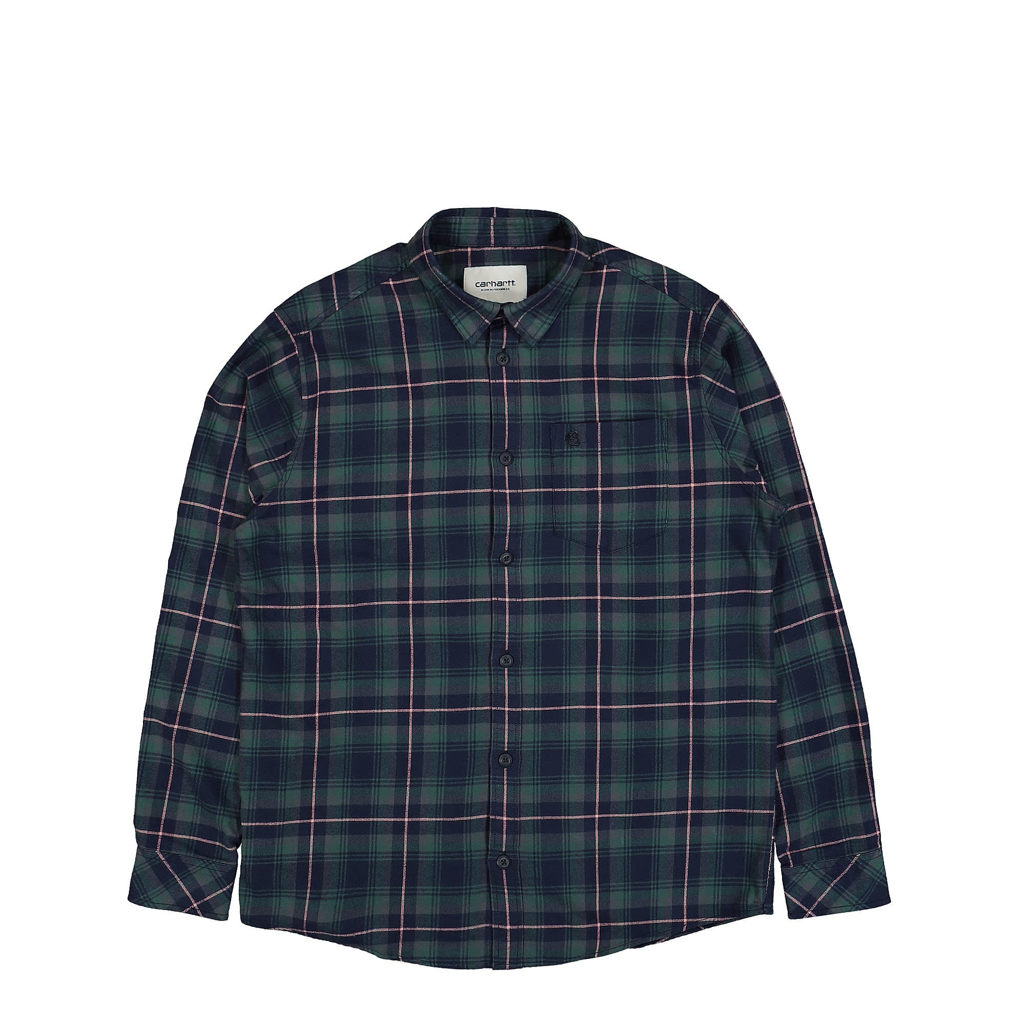 Carhartt WIP L/S Lermond Shirt Lermond check Juniper / Dark Navy Longsleeves I030802.13J.XX.03 | Overkill