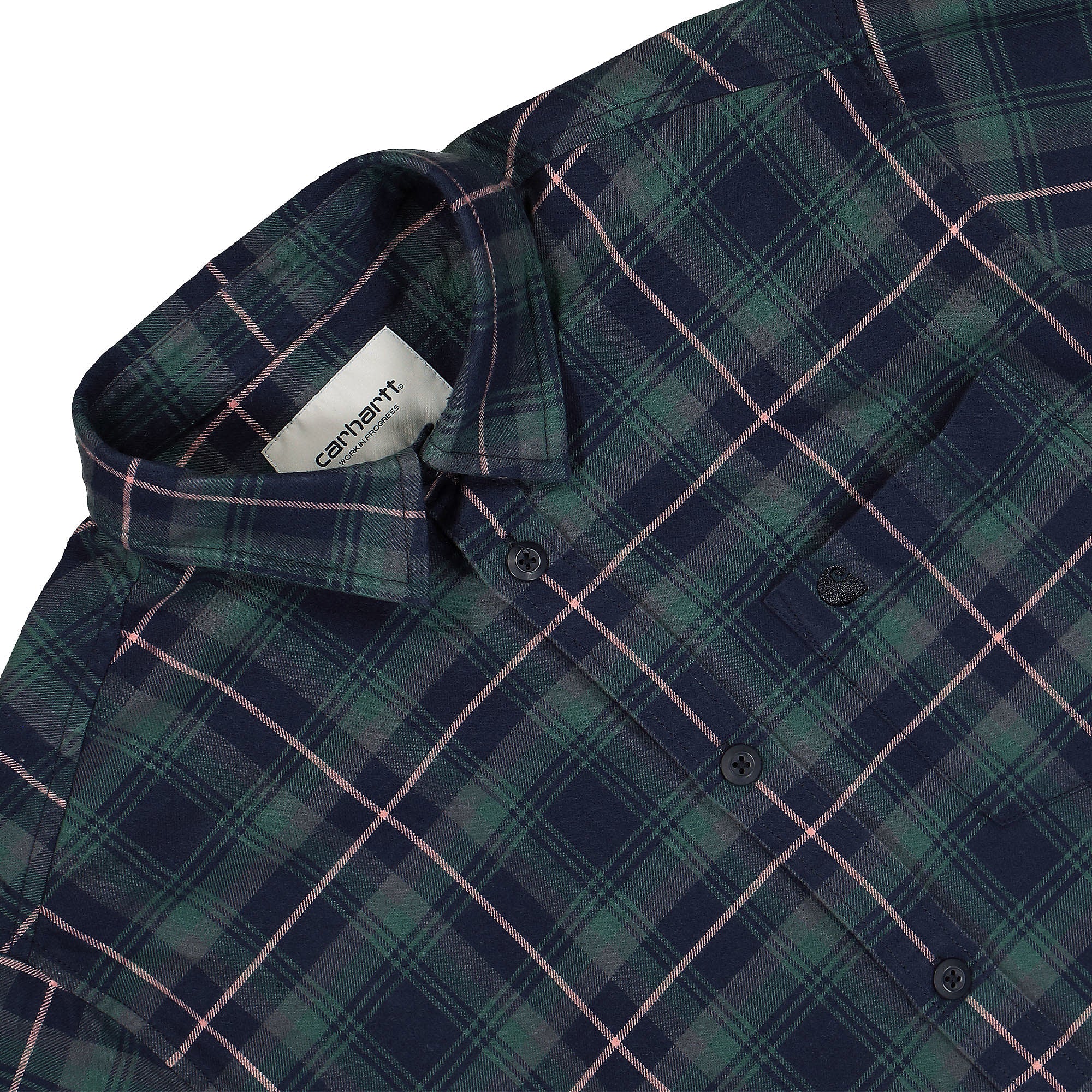 Carhartt WIP L/S Lermond Shirt Lermond check Juniper / Dark Navy Longsleeves Detailfoto | Overkill