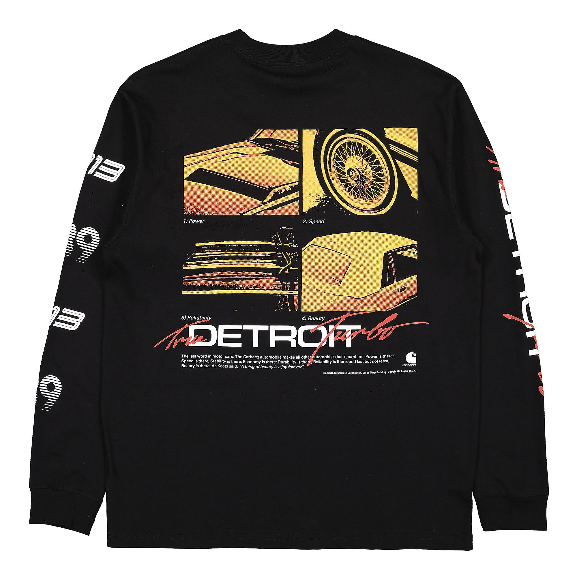 Carhartt WIP L/S Detroit Turbo T-Shirt Black Longsleeves Close-up | Overkill